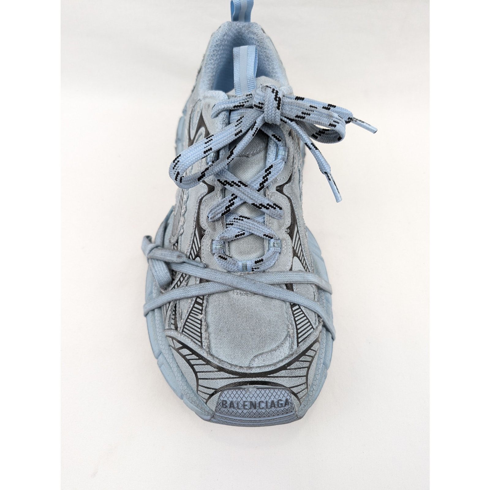 Balenciaga o1rshd1 3xl Destroyed Canvas Sneakers in Light Blue Size US 13 / EU 46 - 4 Thumbnail