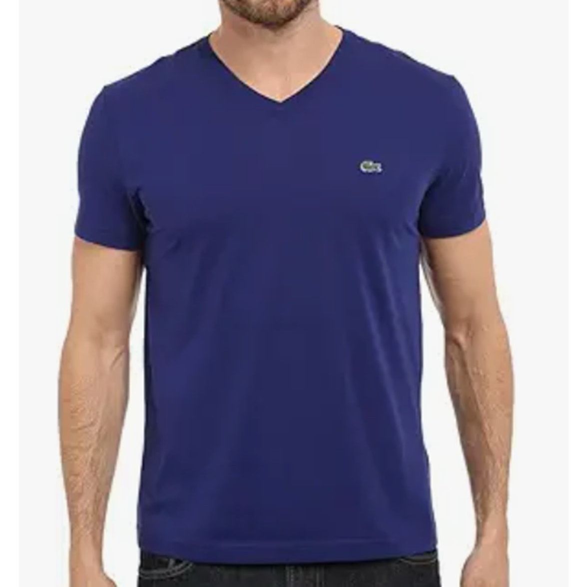 Lacoste Lacoste Discontinued Jersey Pima Reg Fit V Neck T-Shirt S Size US S / EU 44-46 / 1 - 1 Thumbnail