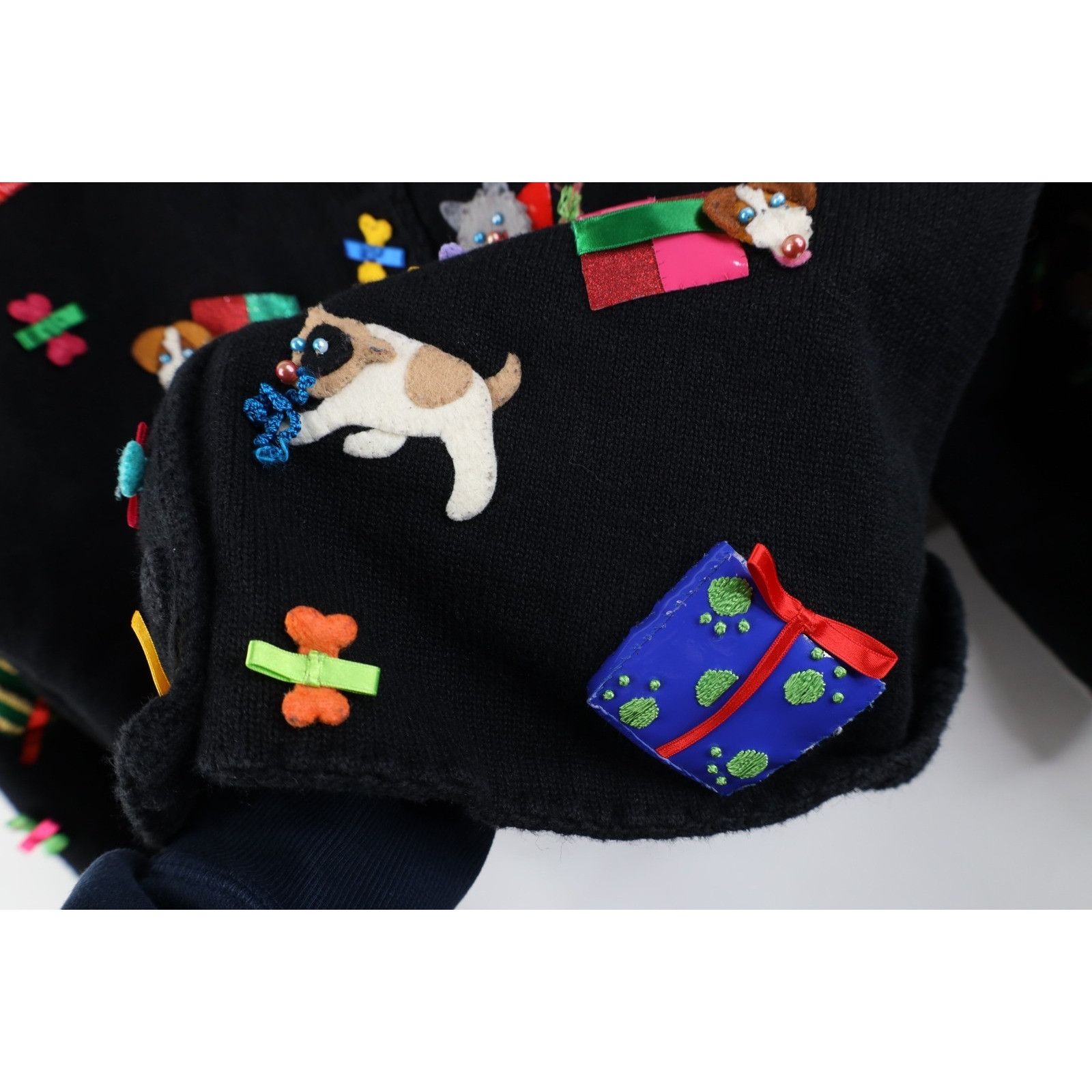 Vintage Vintage Y2K Michael Simon Christmas Dog Cardigan Sweater Size L / US 10 / IT 46 - 10 Thumbnail