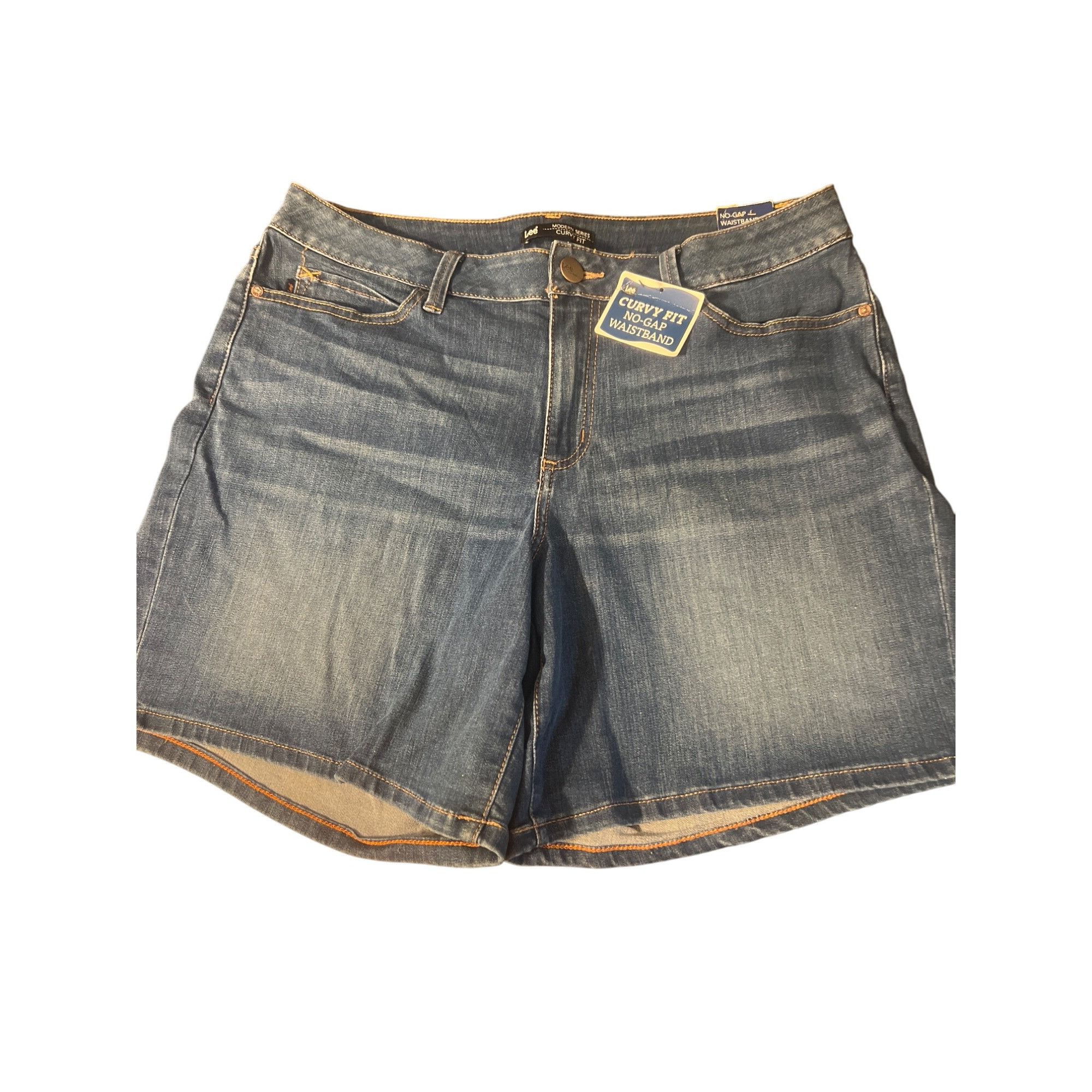 Lee Lee Modern Curvy Fit Denim Jean Shorts No Gap Waistband Lowe Size 38" / US 16 / IT 52 - 1 Thumbnail
