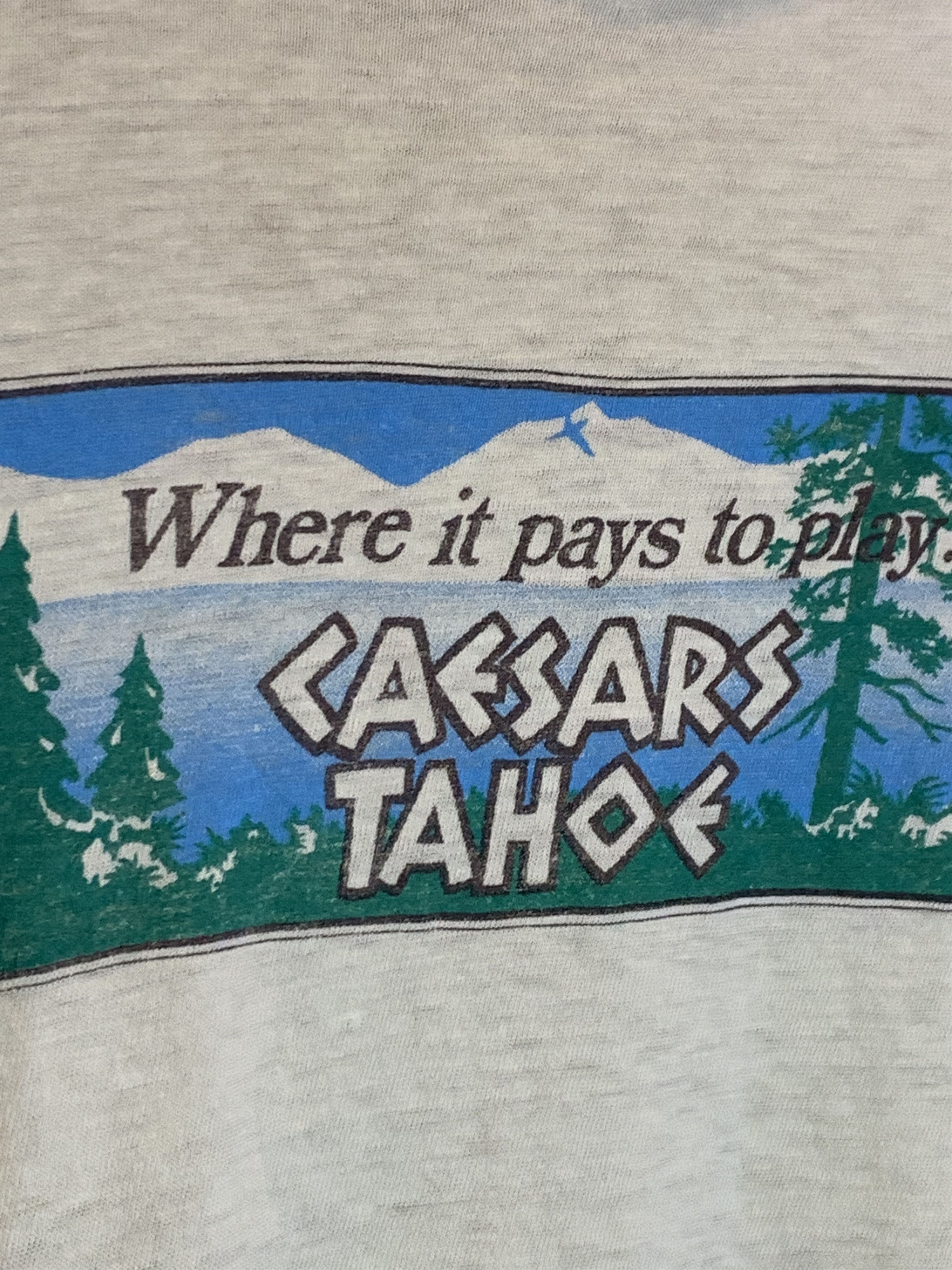 Vintage *RARE* Vintage 80s Caesar’s Tahoe Casino Single Stitch Shirt Size US L / EU 52-54 / 3 - 3 Thumbnail
