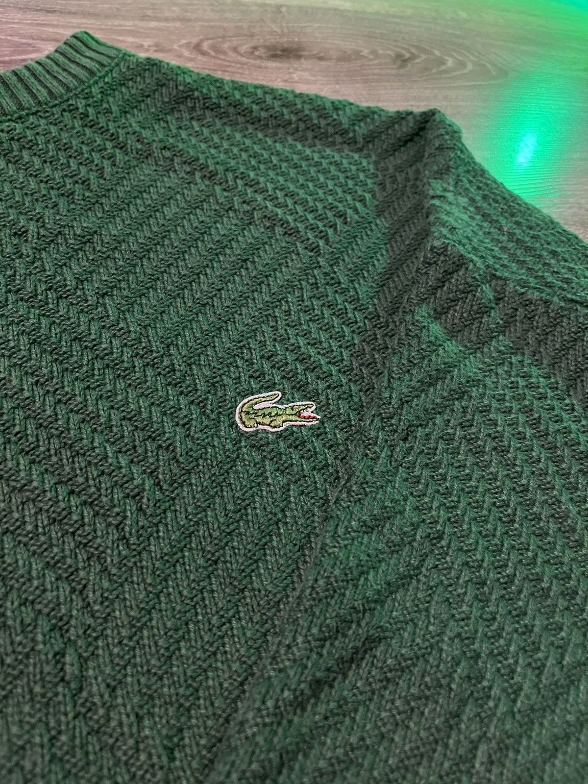 Lacoste Lacoste Green Knit Sweater / Pullover Size US XL / EU 56 / 4 - 2 Thumbnail