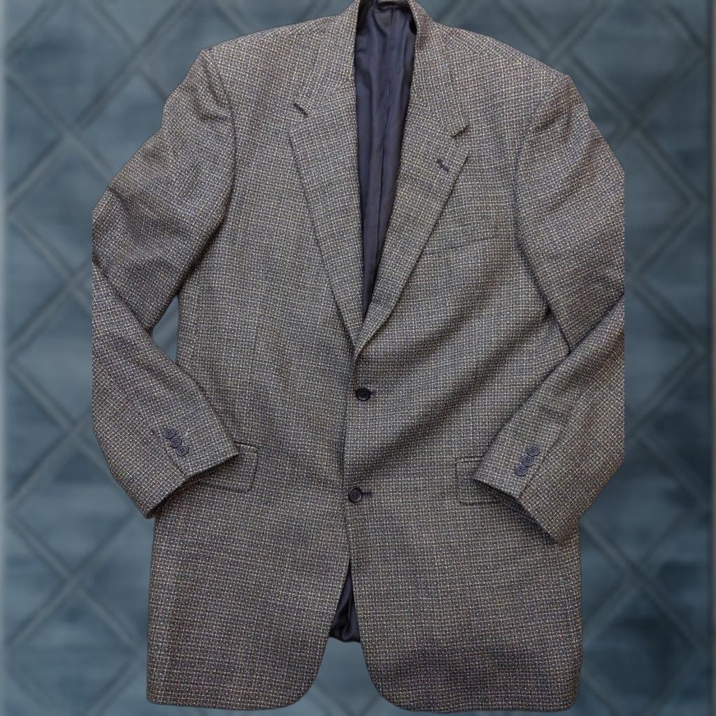 Vintage VINTAGE Daniel Hechter Blazer Mens 44XL Gray Wool Check Tweed Sport Coat Jacket Size 44R - 1 Thumbnail