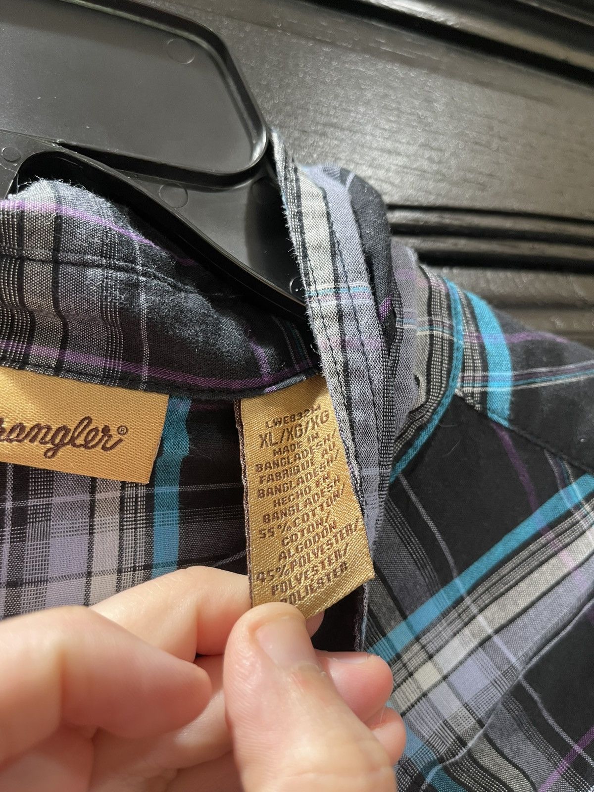Wrangler Wrangler Western Plaid Snap Button Shirt Black & Turquoise Size US XL / EU 56 / 4 - 4 Thumbnail
