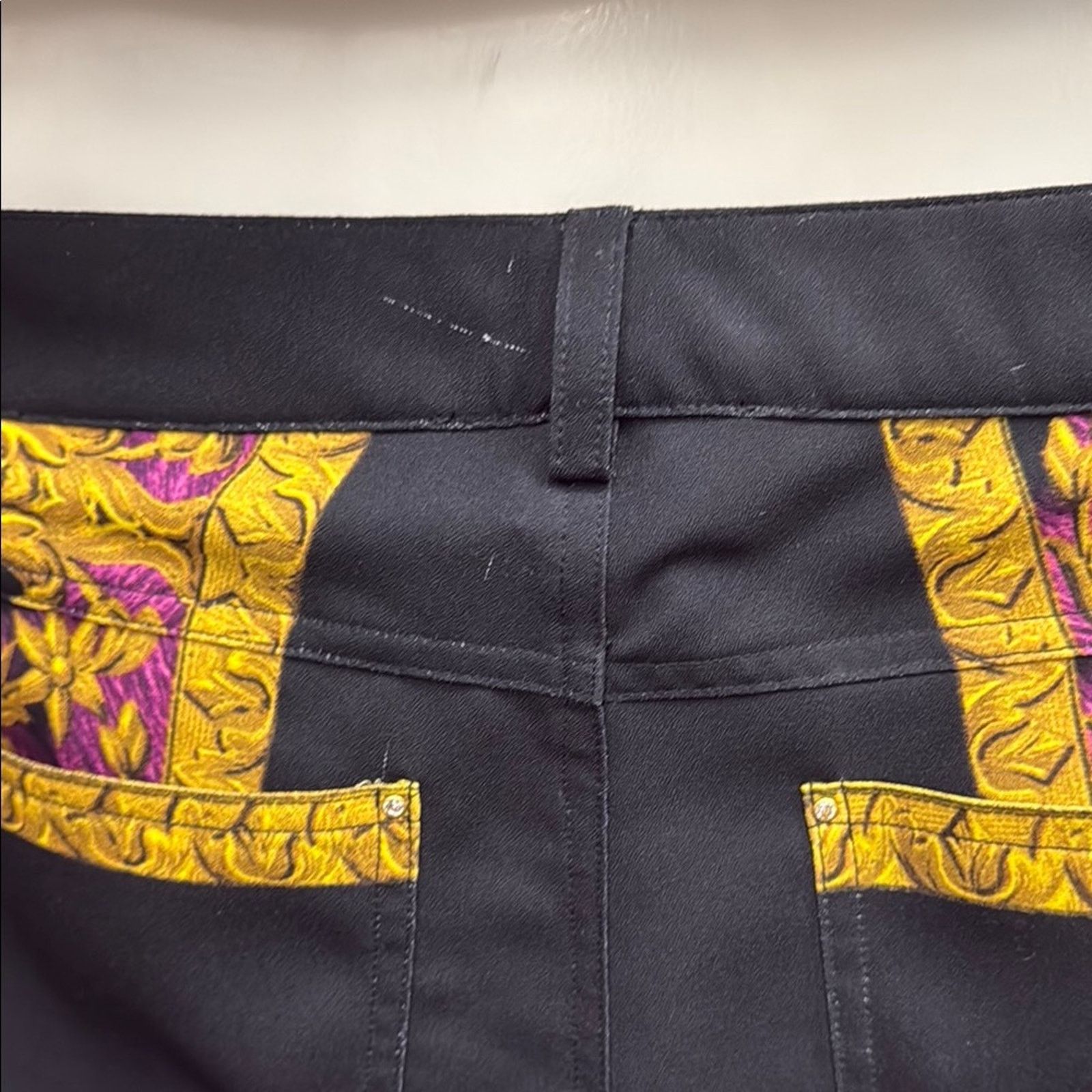 Other NWT EAN 13 Black Pants with Gold and Pink Baroque Design M Size 28" / US 6 / IT 42 - 13 Thumbnail