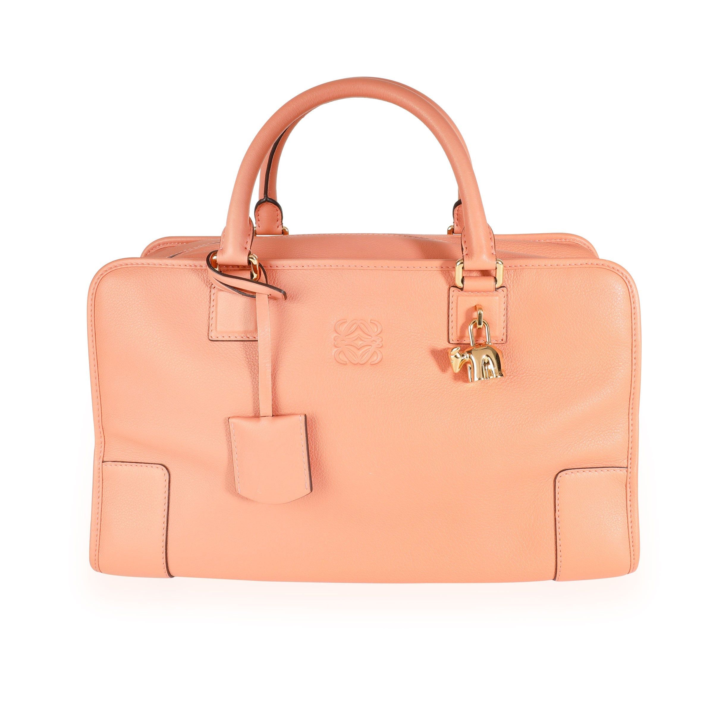 image of Loewe Limited Edition Bull-Charm Peach Calfskin Amazona 36 in Pink, Women's