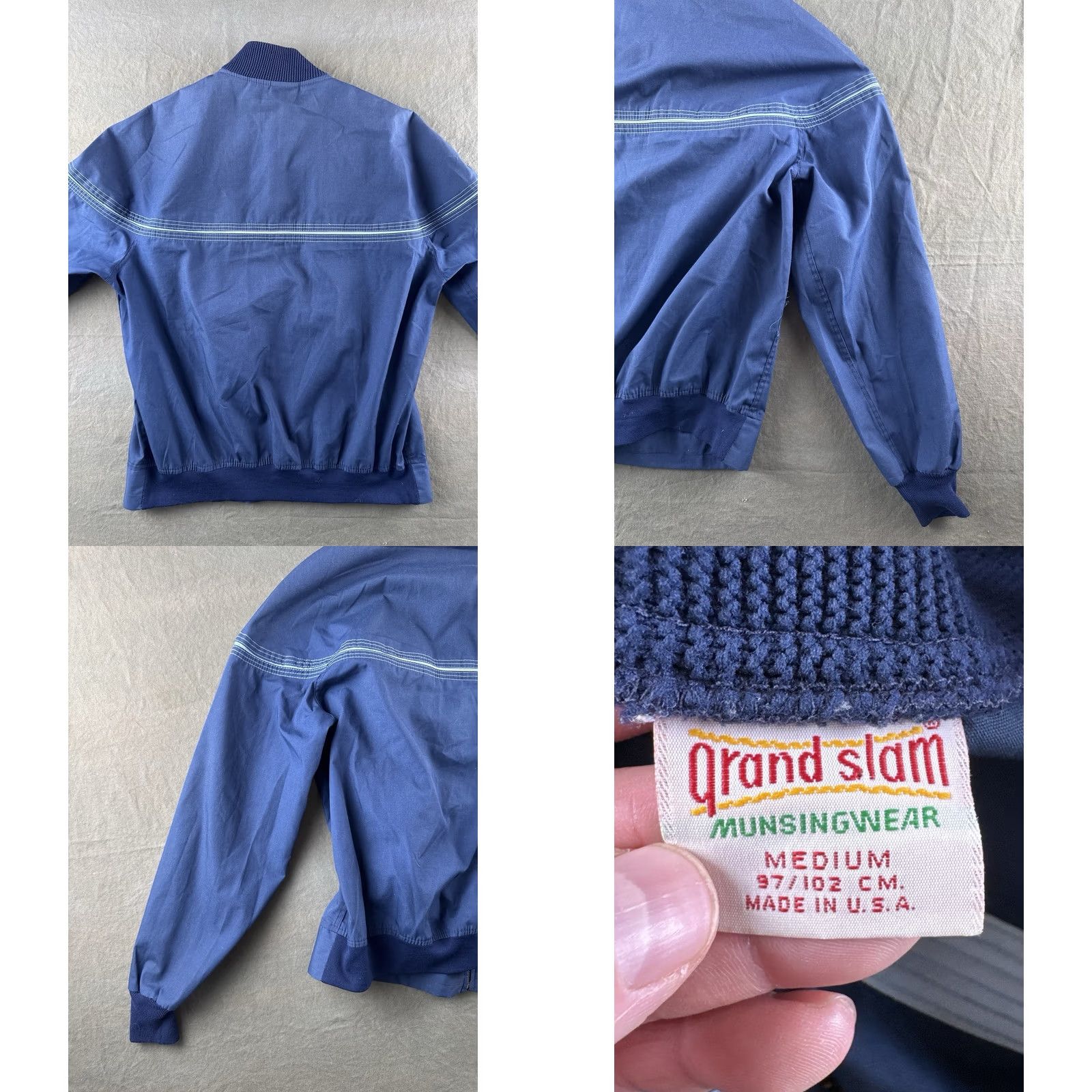 Vintage VINTAGE 70s Blue Bomber Jacket Mens M USA Made Zip Workwear Lightweight Coat Size US M / EU 48-50 / 2 - 8 Thumbnail