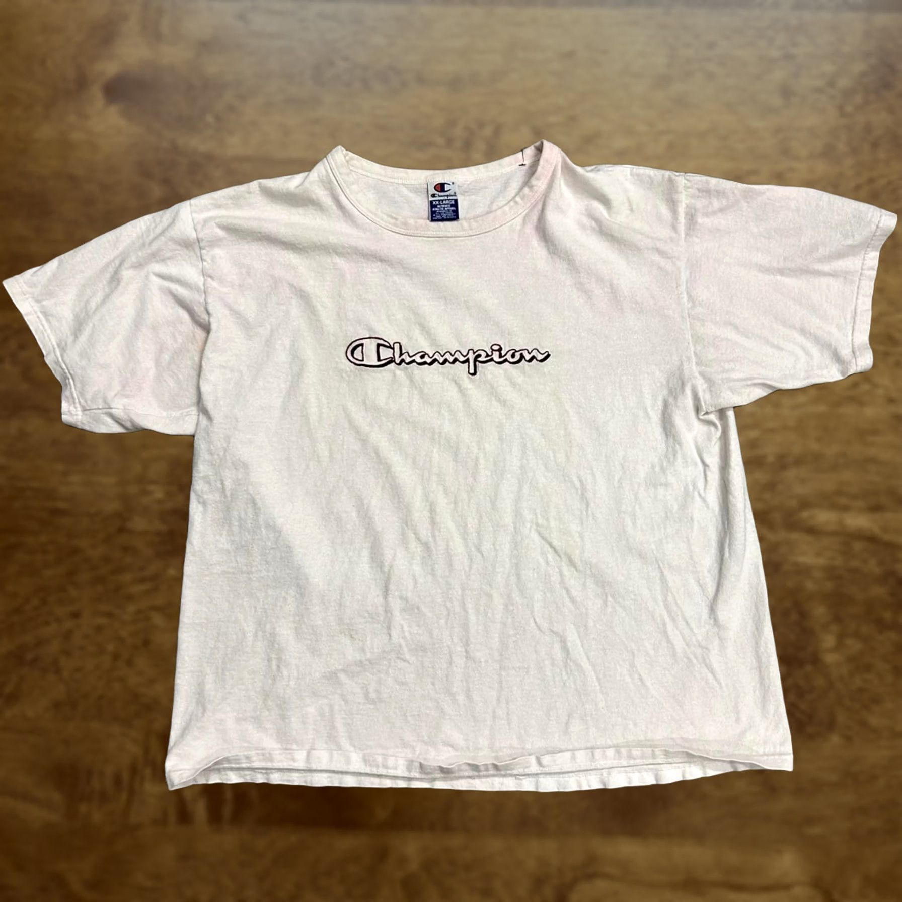 Champion VINTAGE Champion Running Man T-Shirt Men Large White
