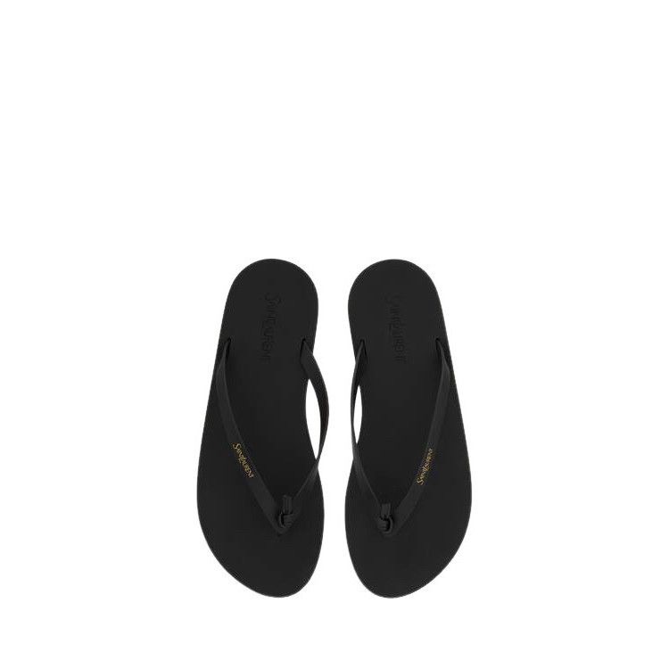 Saint Laurent Paris SAINT LAURENT Pool $730 Black Leather Flip Flops New & Authe Size US 11 / IT 41 - 3 Thumbnail