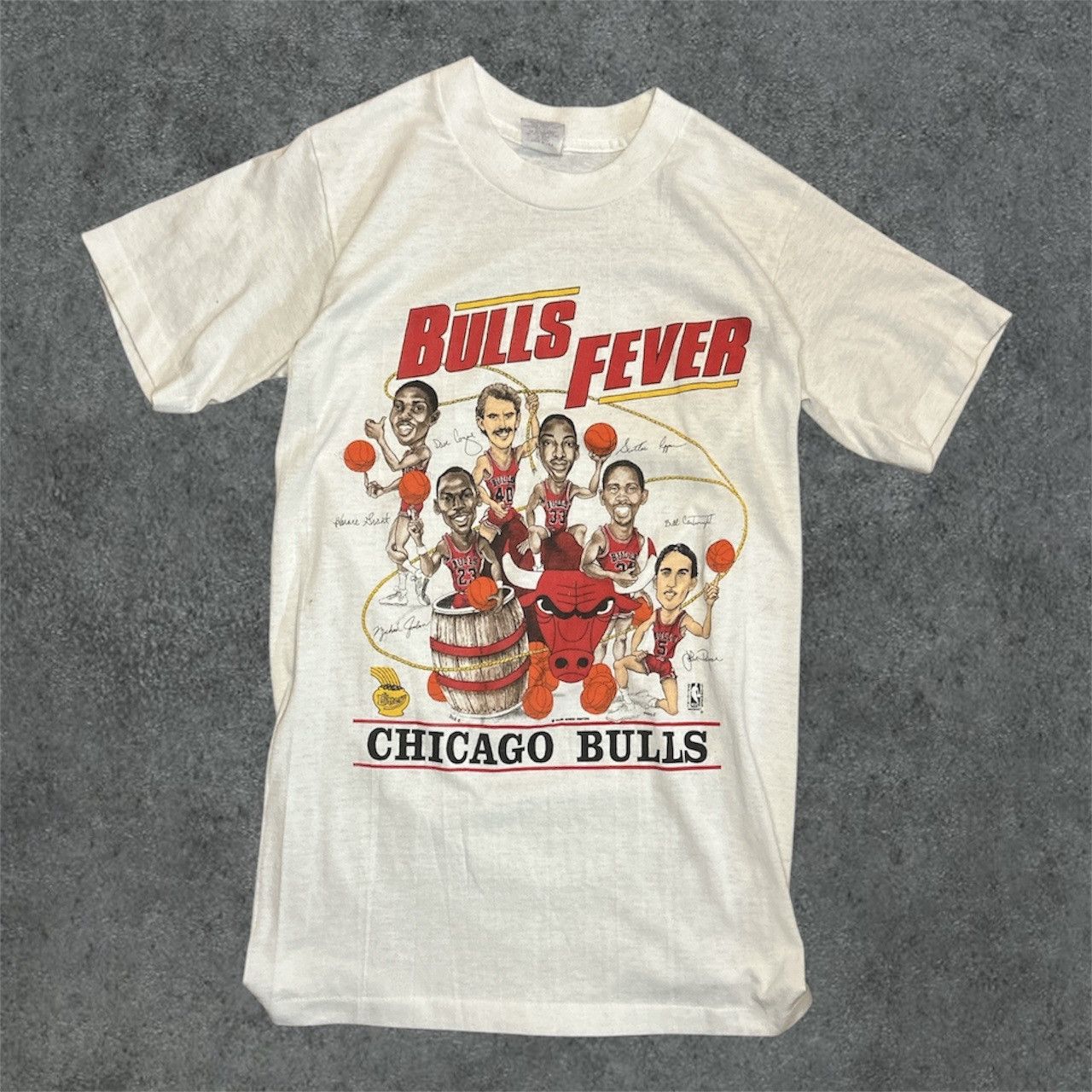 Vintage Vintage Chicago Bulls 80s Bull Fever Lottery Caricature Size US S / EU 44-46 / 1 - 1 Thumbnail