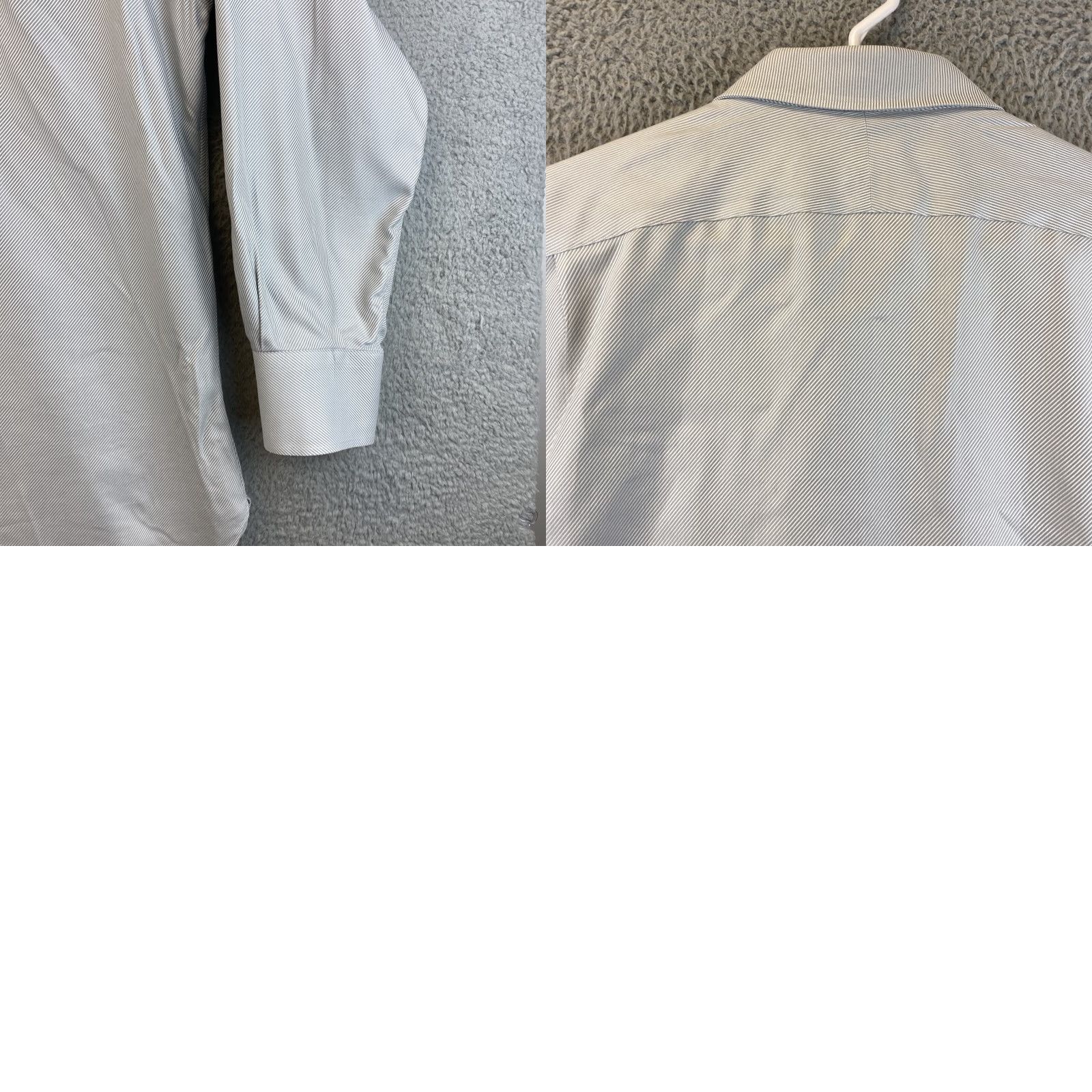 Nordstrom John W. Nordstrom Dress Shirt Mens 16.5 34 Gray 100% Cotton Button Pocket Dress Shirt Mens Regular Collar Point Cuff 46-39 Size 42R - 9 Thumbnail