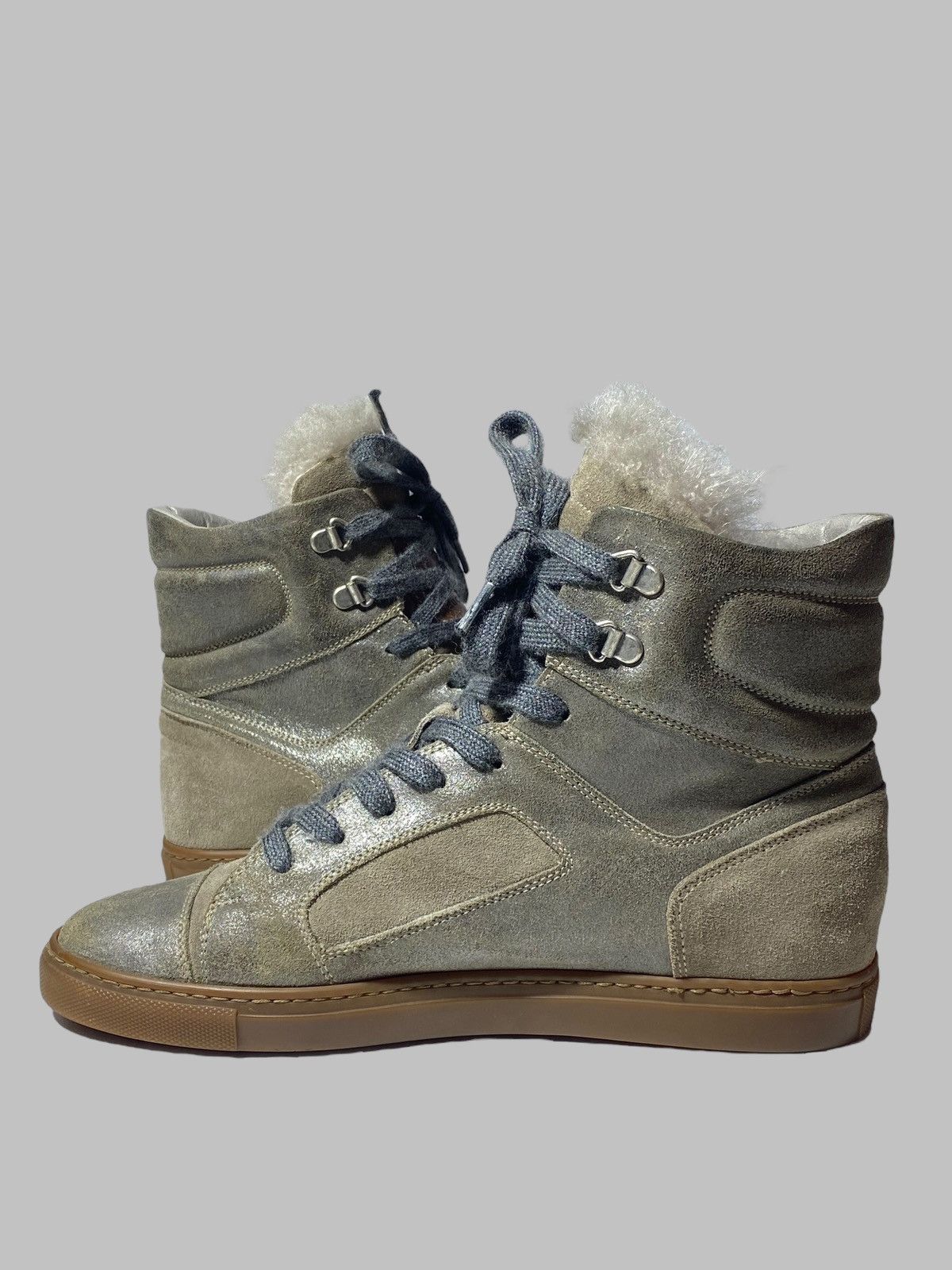 Brunello Cucinelli Brunello Cucinelli High Top Leather Sneakers Size US 7.5 / IT 37.5 - 5 Thumbnail