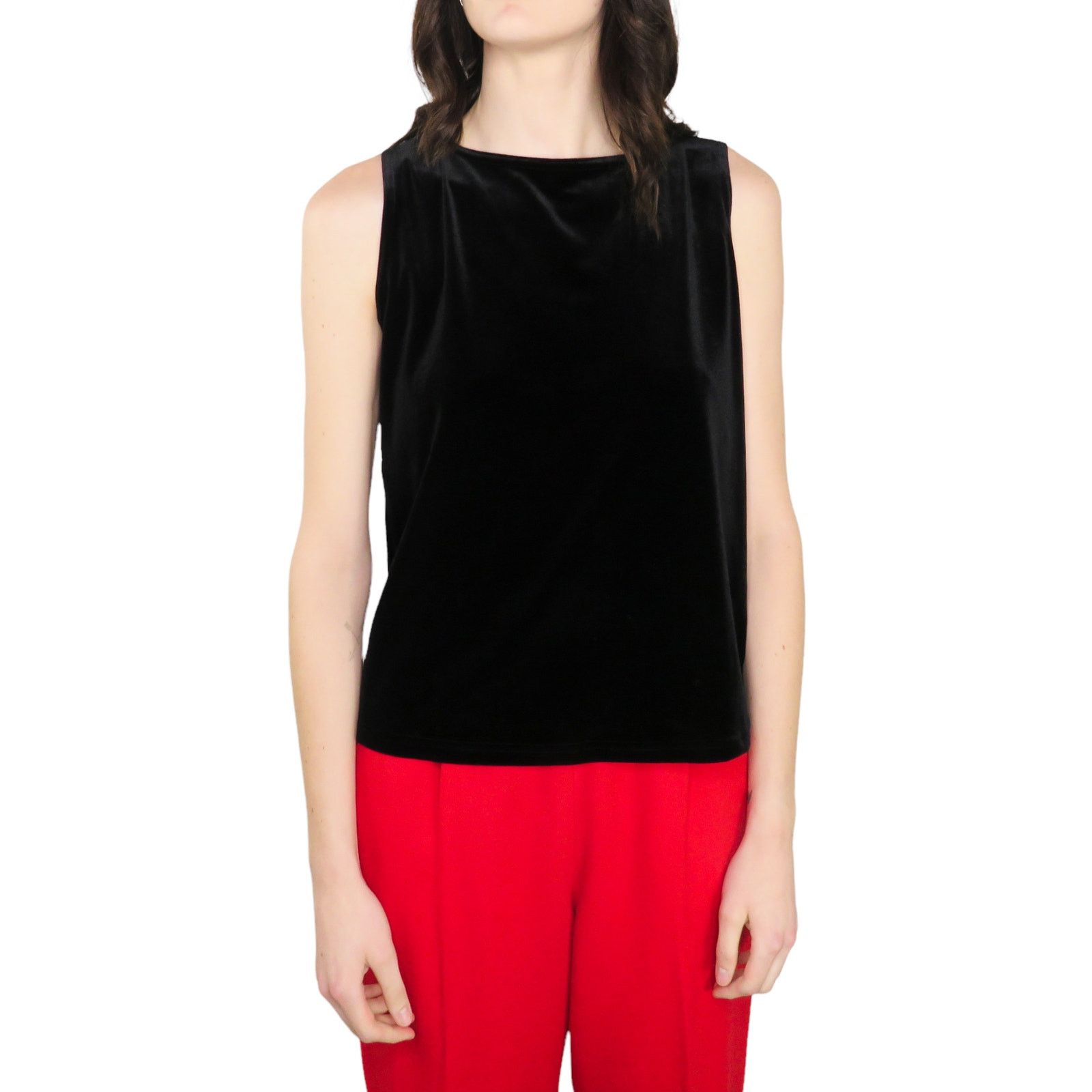 Vintage Vintage Black Velvet High Neck Blouse Medium Retro Size M / US 6-8 / IT 42-44 - 2 Thumbnail