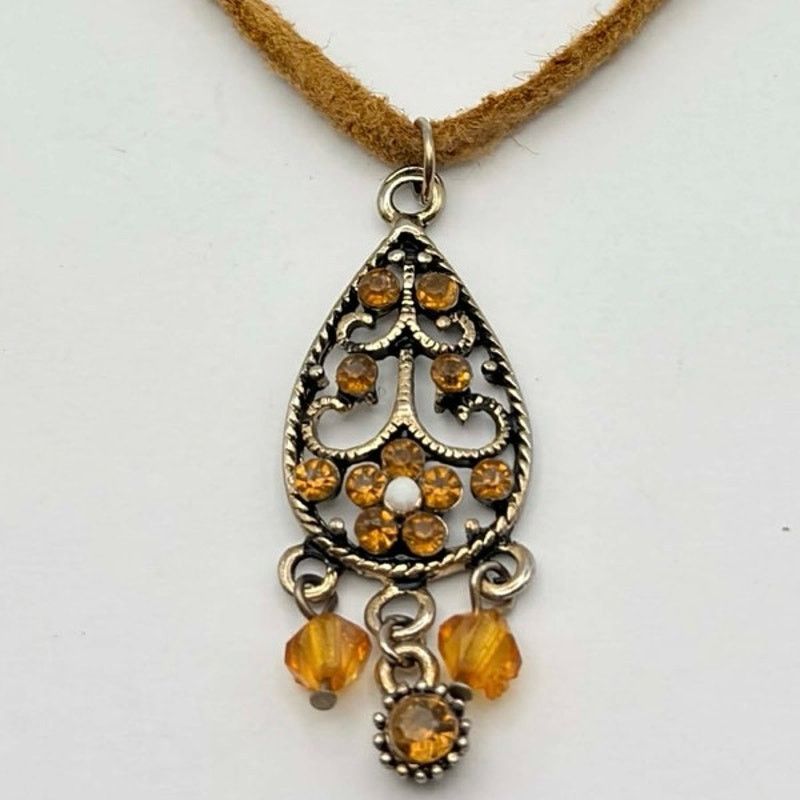 Other Tan Tassel Floral Necklace Size ONE SIZE - 2 Thumbnail