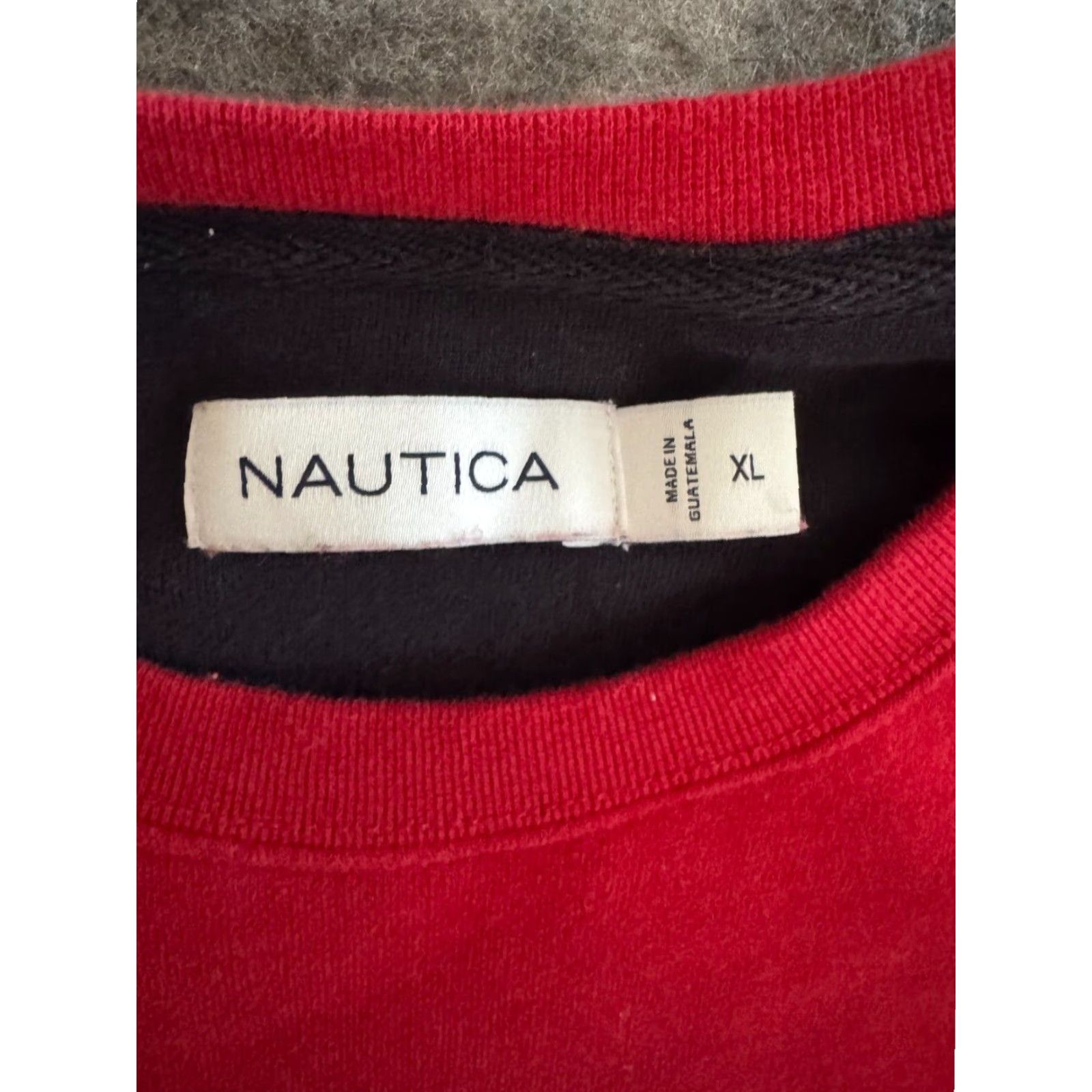 Nautica Nautica Sweatshirt Mens XL Red Pullover Crew Neck Long Sleeve Knit Cotton Sweater Regular Fit Size US XL / EU 56 / 4 - 5 Thumbnail