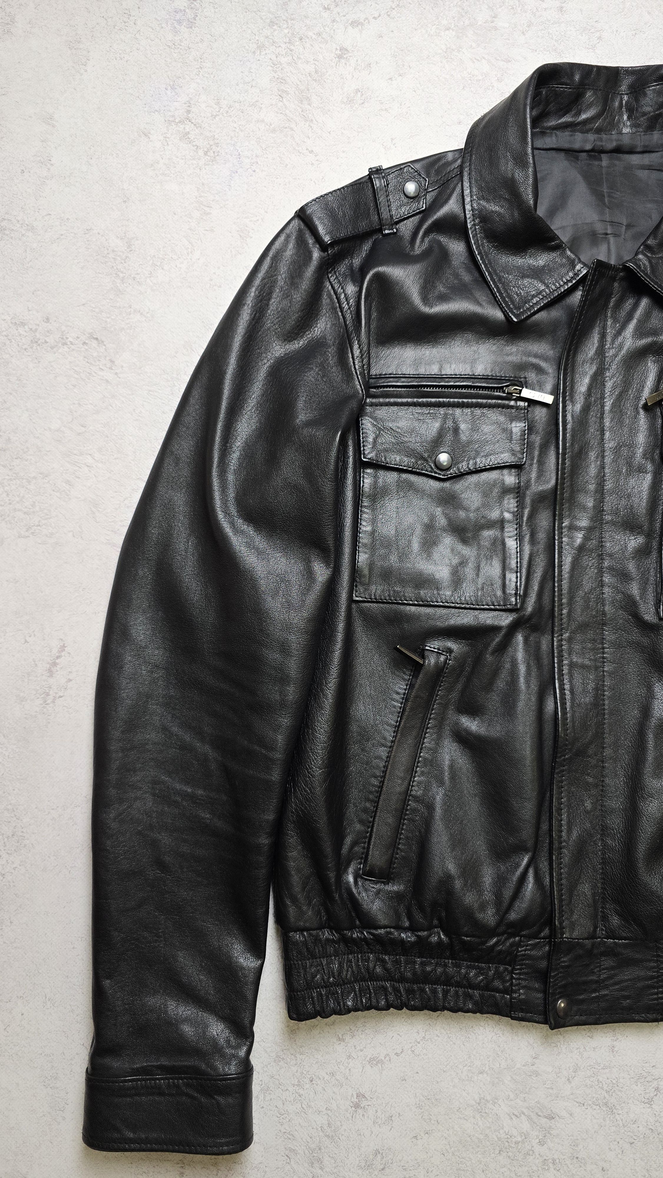 Other Floriani Vera Pelle Leather Bomber Jacket Full Zip Military Size US XL / EU 56 / 4 - 5 Thumbnail