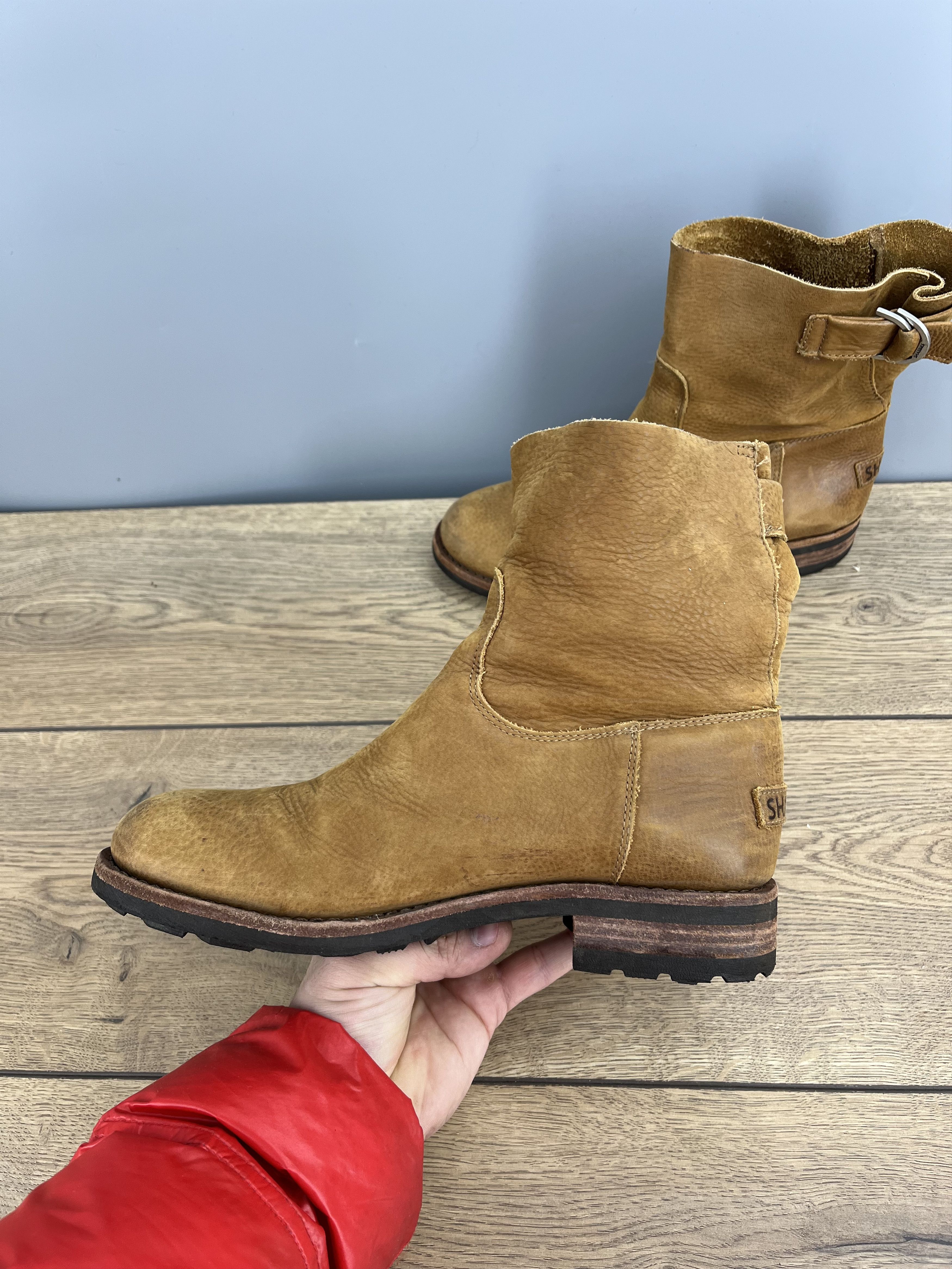 Vintage Shabbies Amsterdam Womens Leather Ankle Boots Cognac Buckle Size US 8 / IT 38 - 4 Thumbnail
