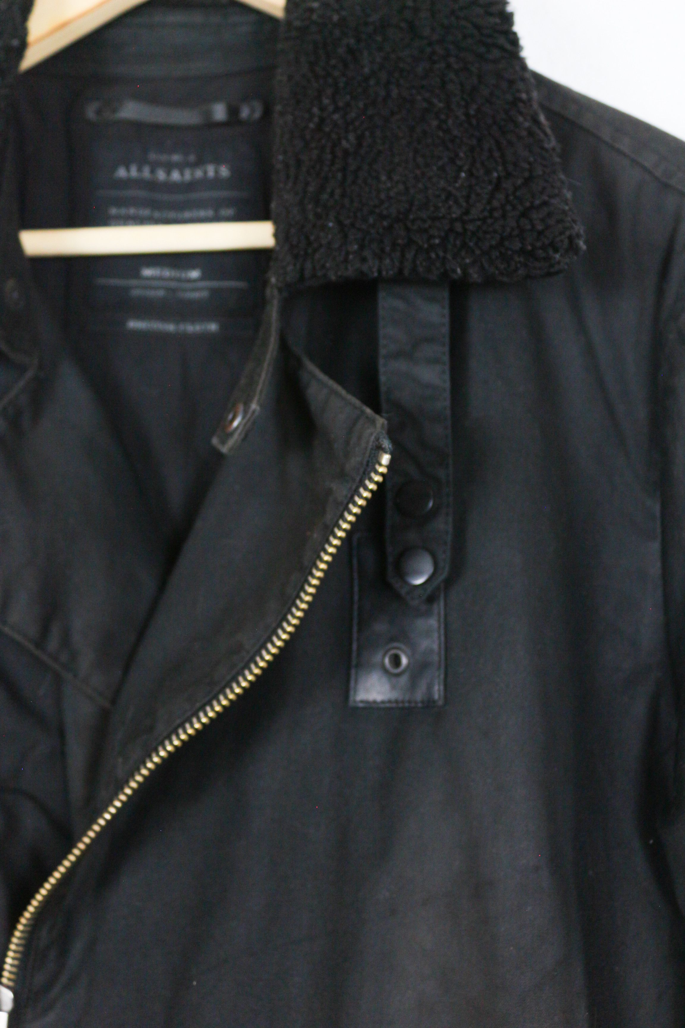 Allsaints Allsaints Lennox Sherpa Bicker Jacket Bomber Washed Black Size US M / EU 48-50 / 2 - 2 Thumbnail