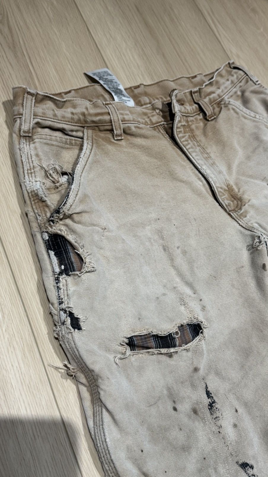 Carhartt Carhartt flannel lined carpenter pants distressed frayed Size US 32 / EU 48 - 7 Thumbnail