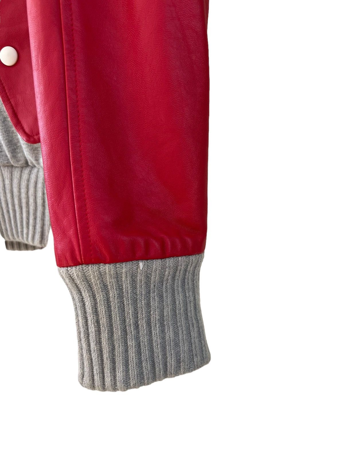 Other 15 1/2 Made in Italy Leather Sleeve Varsity Hoodie Jacket Size US S / EU 44-46 / 1 - 9 Thumbnail