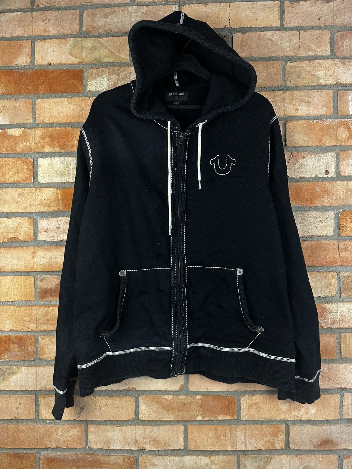 True Religion × Vintage Vintage True Religion Black Zip Hoodie Size XXL Size US XXL / EU 58 / 5 - 1 Thumbnail