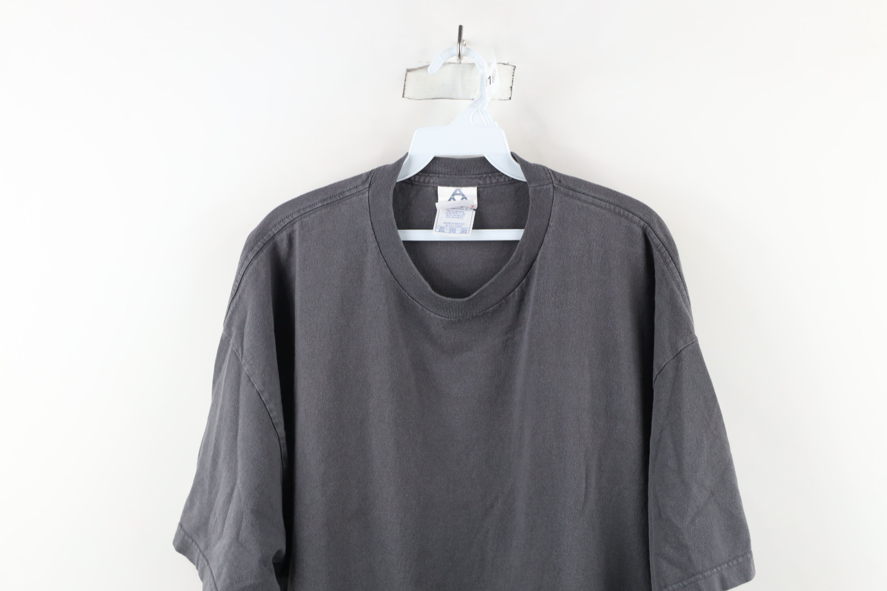 Vintage Vintage 90s Streetwear Blank Heavyweight Cotton T-Shirt Gray Size US XXL / EU 58 / 5 - 2 Thumbnail