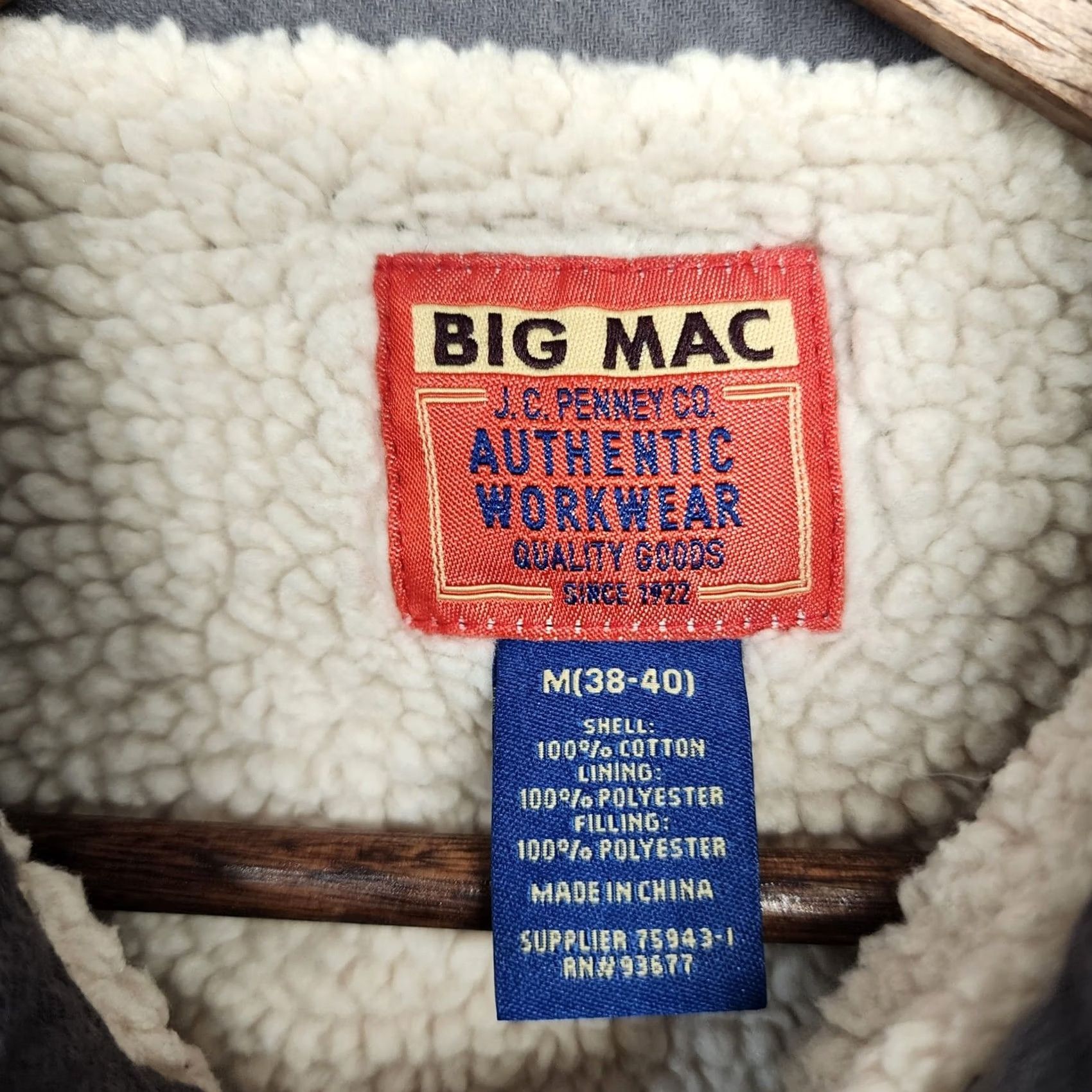 JCPenney VINTAGE Big Mac Shacket Jacket Mens Medium Gray Sherpa Lined Snap JC Penney Workwear Size US M / EU 48-50 / 2 - 4 Thumbnail