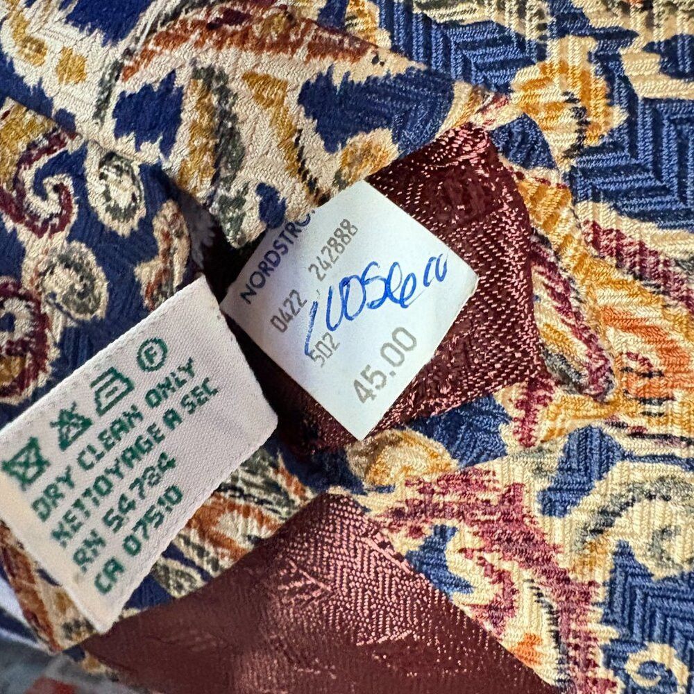 Joseph Abboud Joseph Abboud Navy / Beige Paisley Men's Tie 4" x 60" NWT Size ONE SIZE - 5 Thumbnail