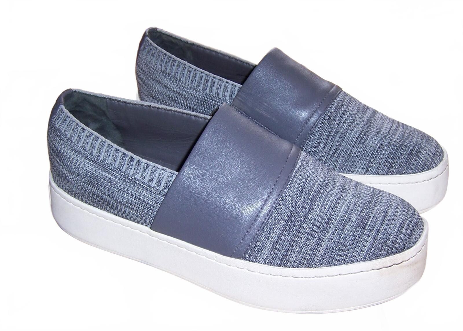 Vince Vince Ward Gray Knit & Leather Slip-On Platform Sneakers-8.5 Size US 8.5 / IT 38.5 - 4 Thumbnail