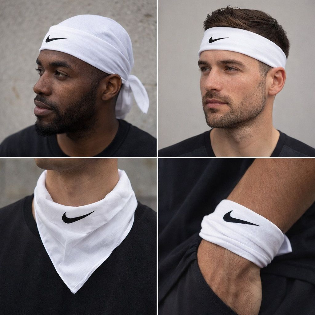 Nike Vintage Nike White Bandana Headscarf 90s x 16 Size ONE SIZE - 13 Thumbnail