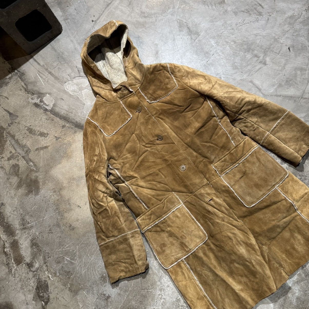 Gap × Vintage Suede Shearling lined hooded jacket Size US M / EU 48-50 / 2 - 2 Thumbnail