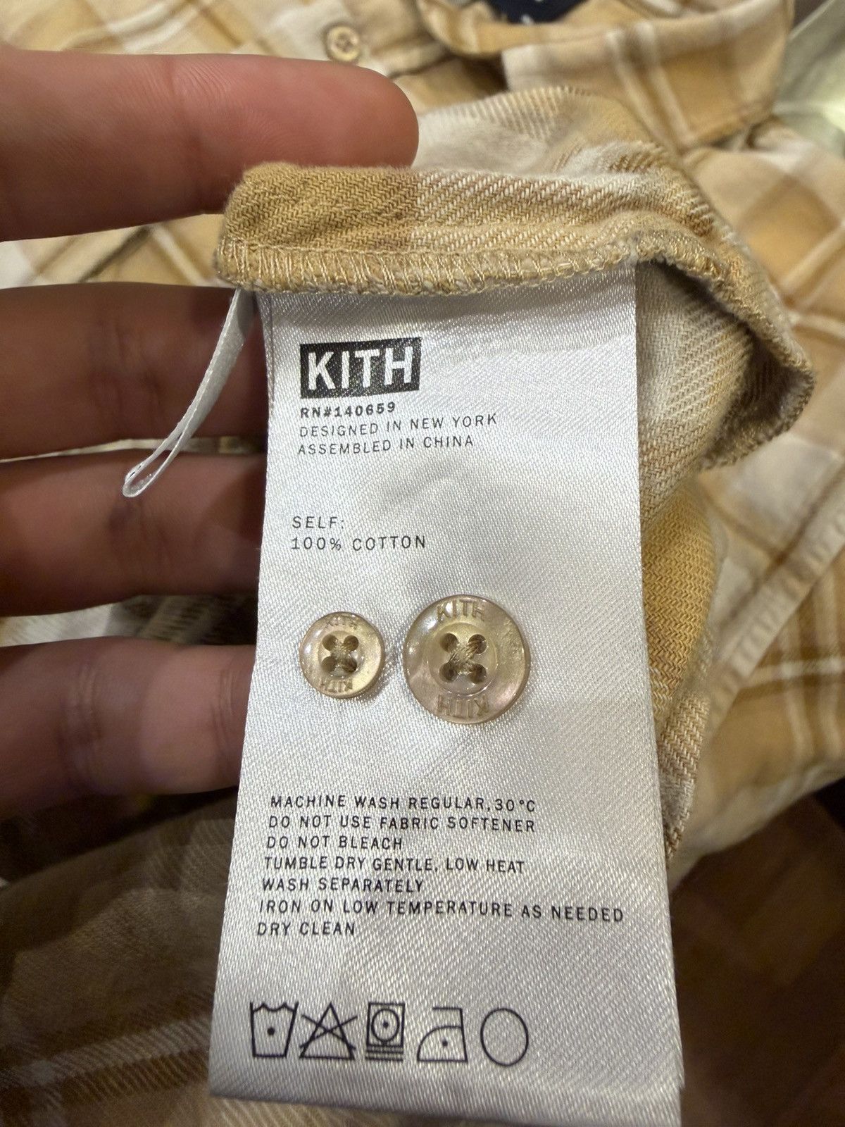 Kith Kith Plaid Button Down Flannel Shirt - Beige Size US M / EU 48-50 / 2 - 4 Thumbnail