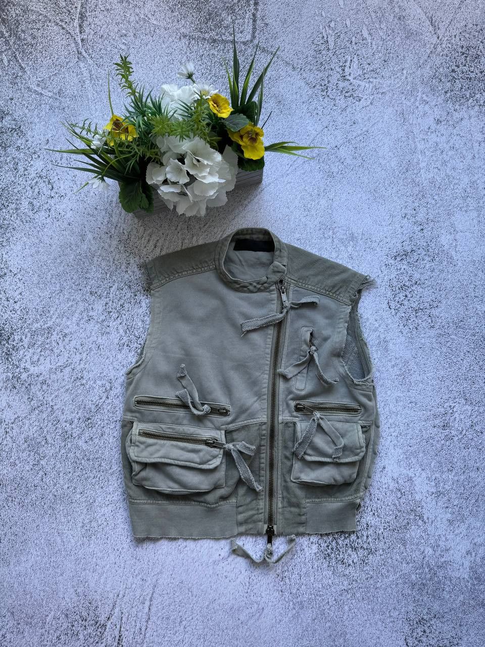 Designer × Haider Ackermann HAIDER ACKERMANN CROPPED VEST MULTI POCKET WAISTCOAT JACKET Size S / US 4 / IT 40 - 1 Thumbnail