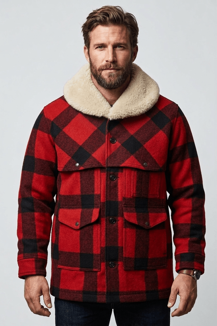 Filson Filson Mackinaw Wool Packer Coat Red Plaid Men's Size XL Size US XL / EU 56 / 4 - 1 Thumbnail