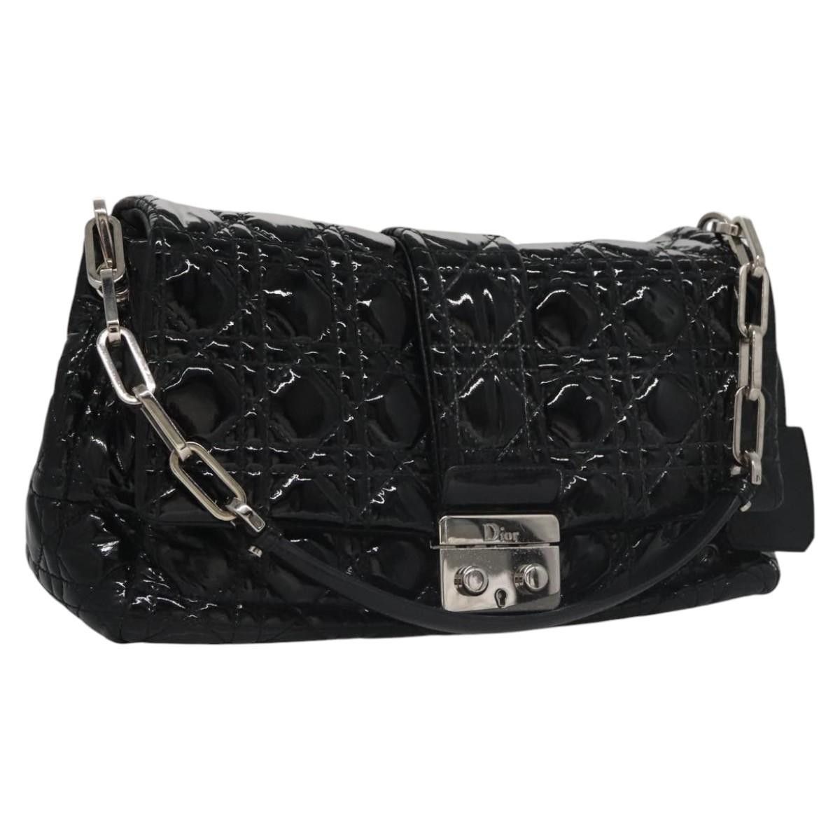 Dior Lady Dior Shoulder Bag Patent Leather Black, Women's