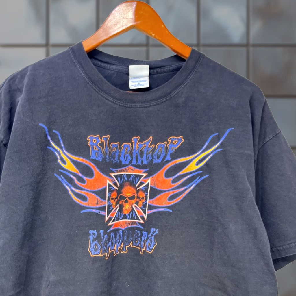 Vintage VINTAGE Blacktop Choppers Shirt XL Coast Cross Skull Flames Mens Size US XL / EU 56 / 4 - 1 Thumbnail