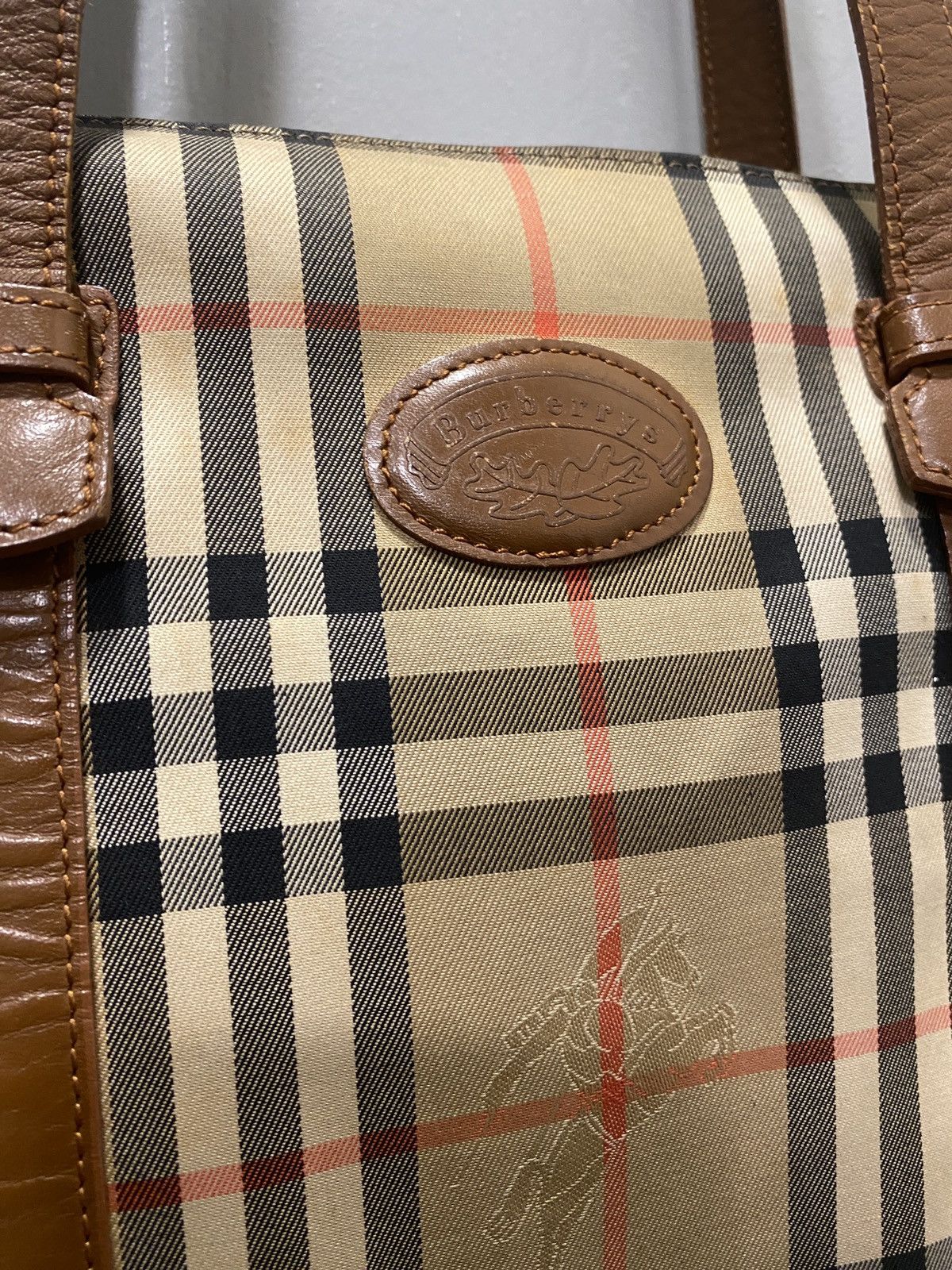 Burberry Vintage Burberry Haymarket Nova Check Tote bag Size ONE SIZE - 5 Thumbnail