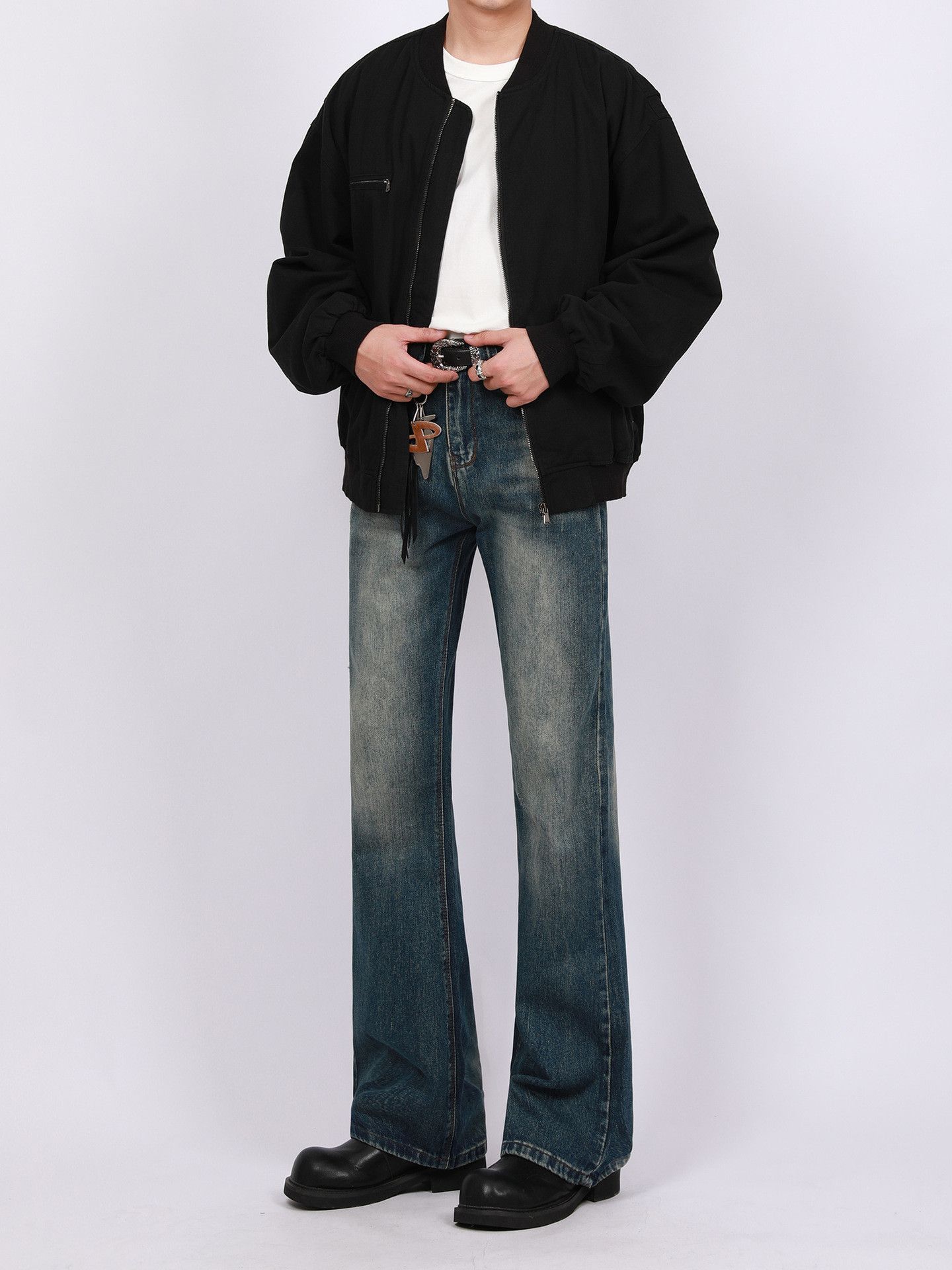 Japanese Brand × Jean American loose straight distressed cleanfit flared jeans Size US 32 / EU 48 - 2 Thumbnail