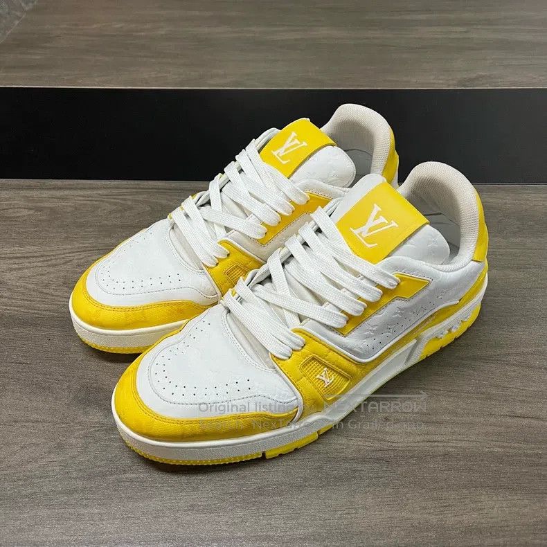 Louis Vuitton Louis Vuitton Trainer white and yellow relief shoes Size US 7.5 / EU 40-41 - 1 Thumbnail