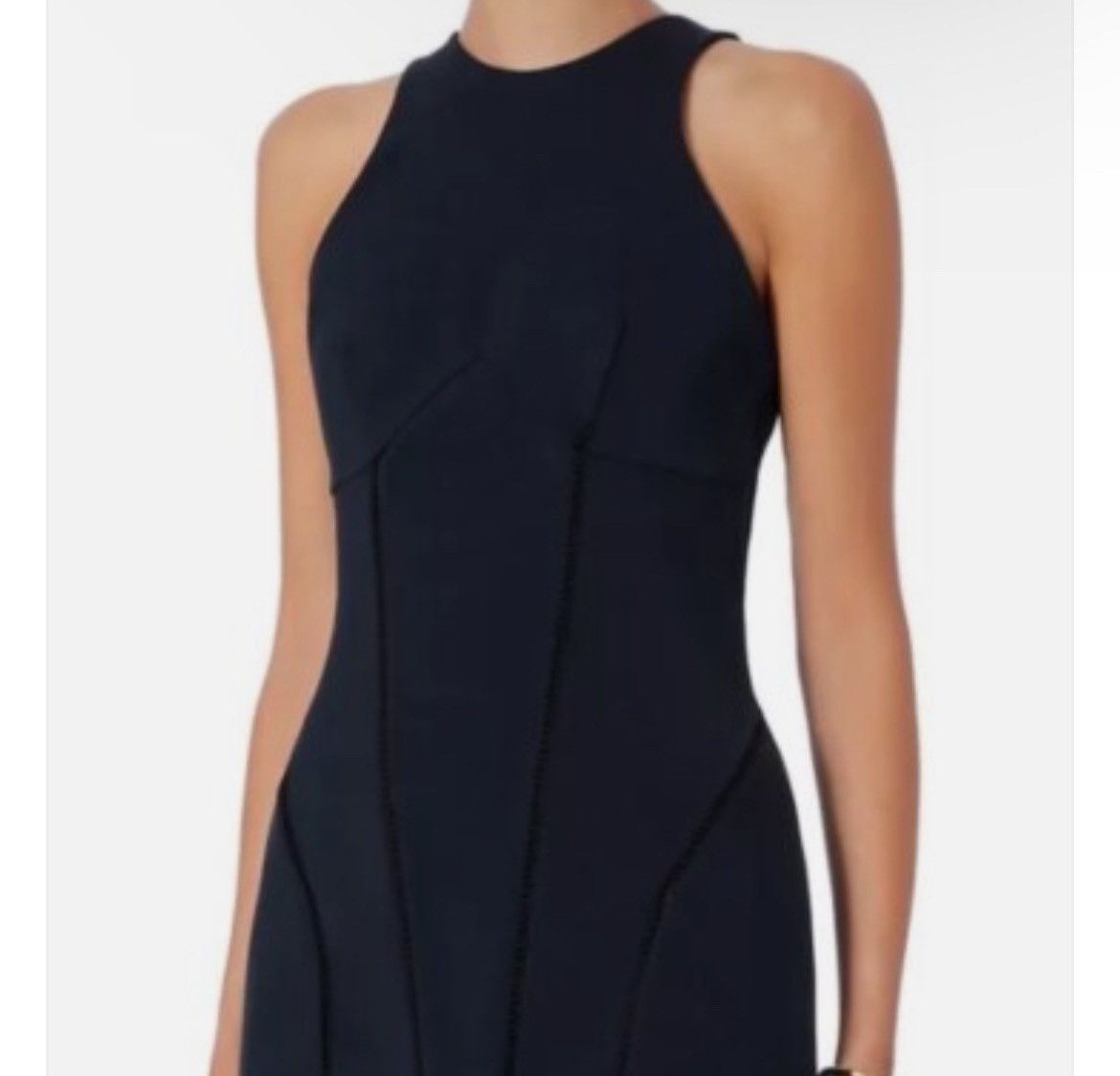 Jonathan Simkhai JONATHAN SIMKHAI BLUE/ BLACK EYELETMIDI DRESS SIZE:O $1290 Size XS / US 0-2 / IT 36-38 - 3 Thumbnail