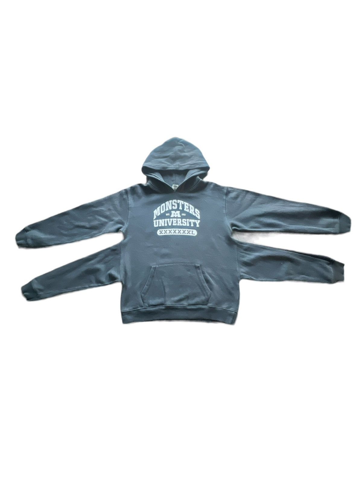 image of Cartoon Network x Disney : Monster Inc. University Four Arm Hoodie in Black Gray (Size Medium)