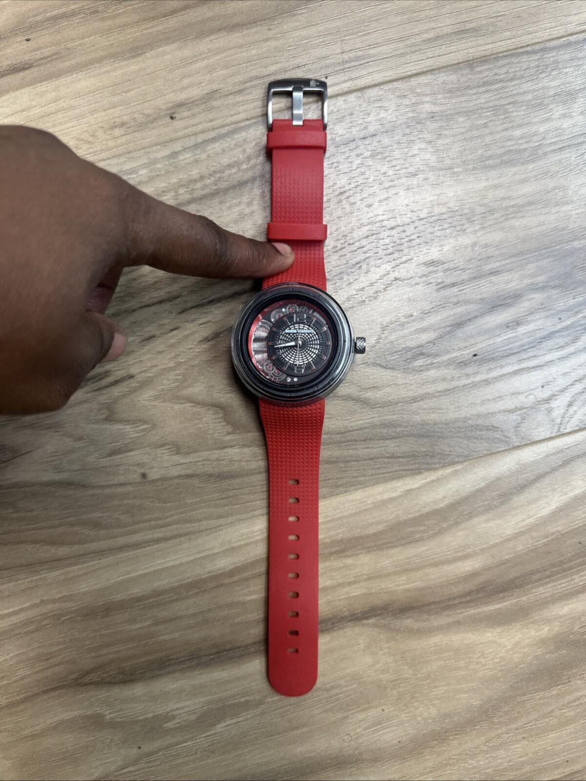 Other Double-Standard Quartz Big Face Waterproof Watch Red Size ONE SIZE - 2 Thumbnail