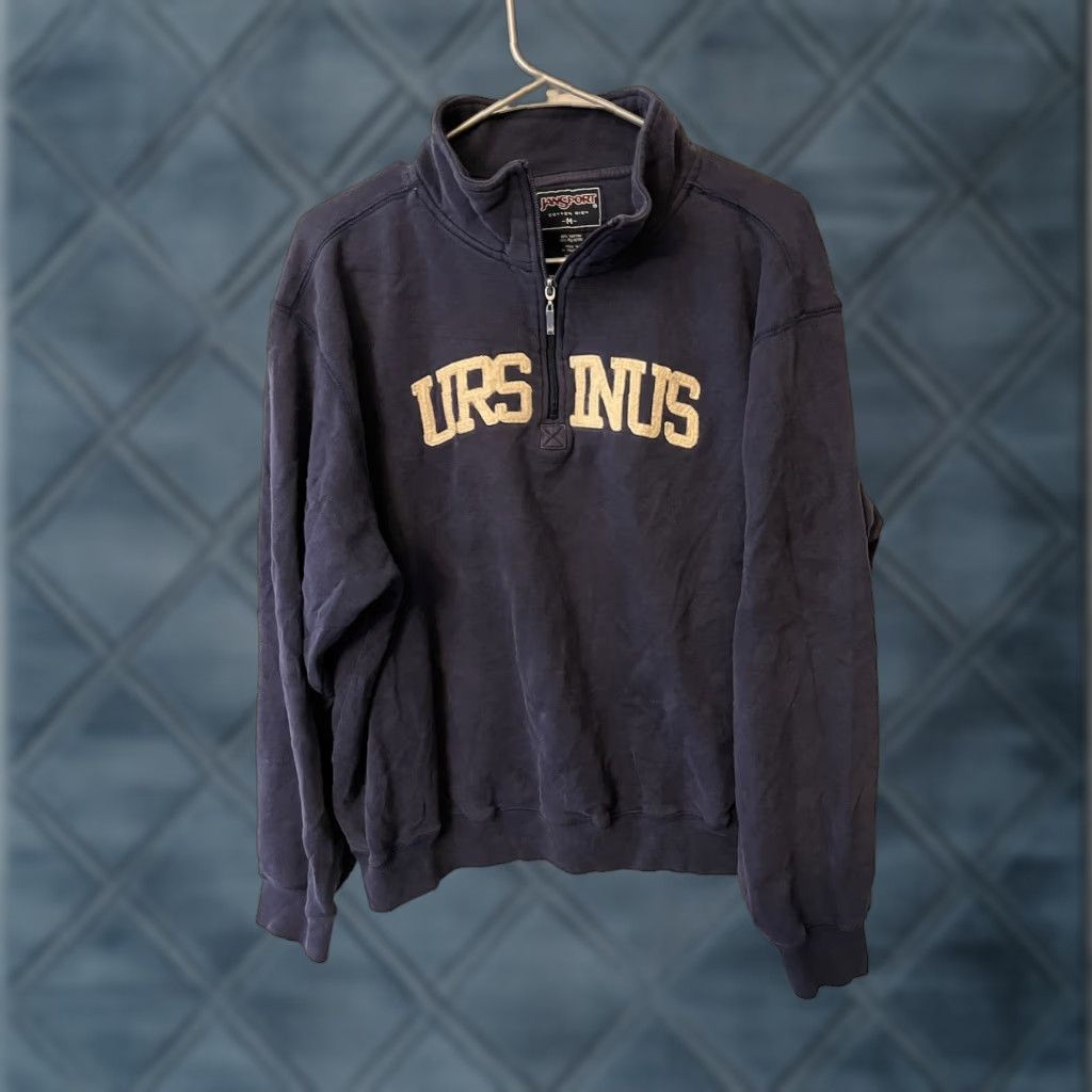 Jansport VINTAGE Ursinus College Jansport Sweatshirt Men’s M Blue Cotton 1/4 Zip Hoodie Logo College Pullover Regular Sweatshirt Mens Size US M / EU 48-50 / 2 - 1 Thumbnail