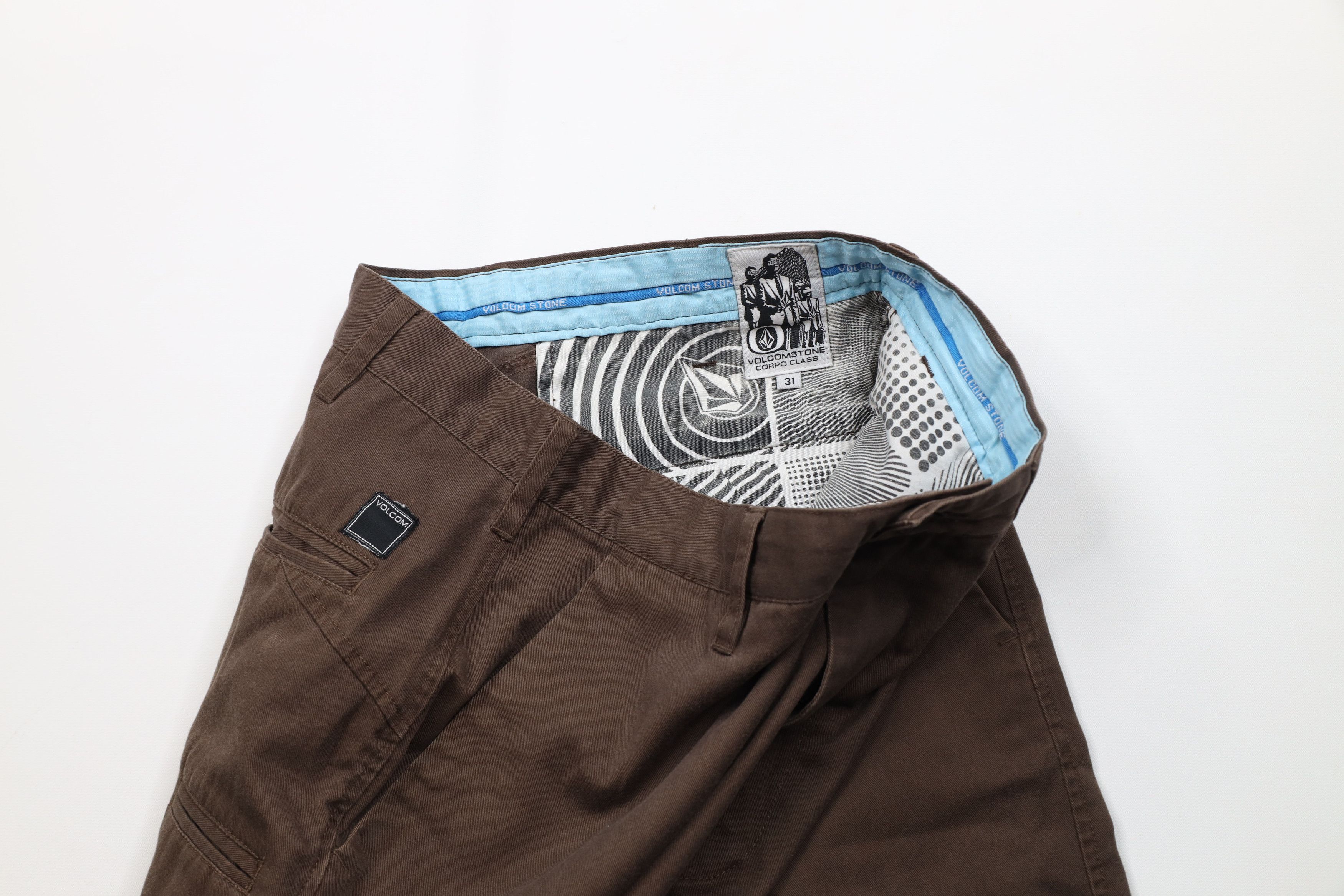 Volcom Vintage 90s Y2K Volcom Stone Skateboard Shorts Brown Cotton Size US 31 - 7 Thumbnail