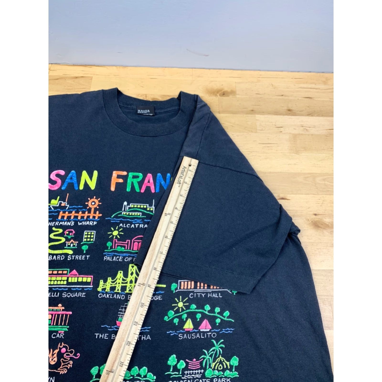 Vintage VINTAGE San Francisco SF Tourist Shirt Mens XL Black Cotton Blend 90s T-Shirt 12361 Size US XL / EU 56 / 4 - 6 Thumbnail