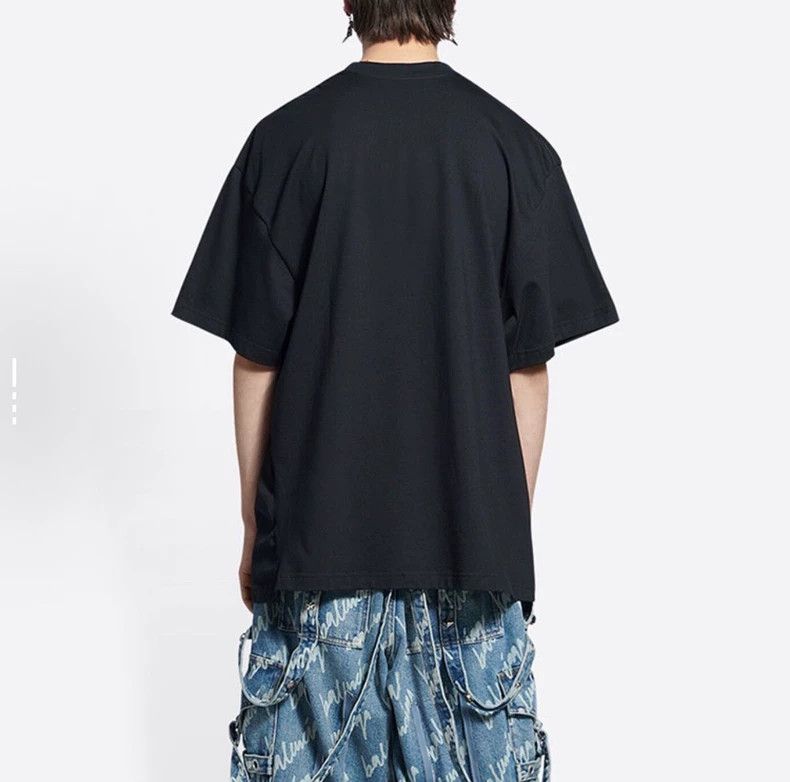 Balenciaga Balenciaga Black Crystal Letter Short Sleeve Size US S / EU 44-46 / 1 - 7 Thumbnail