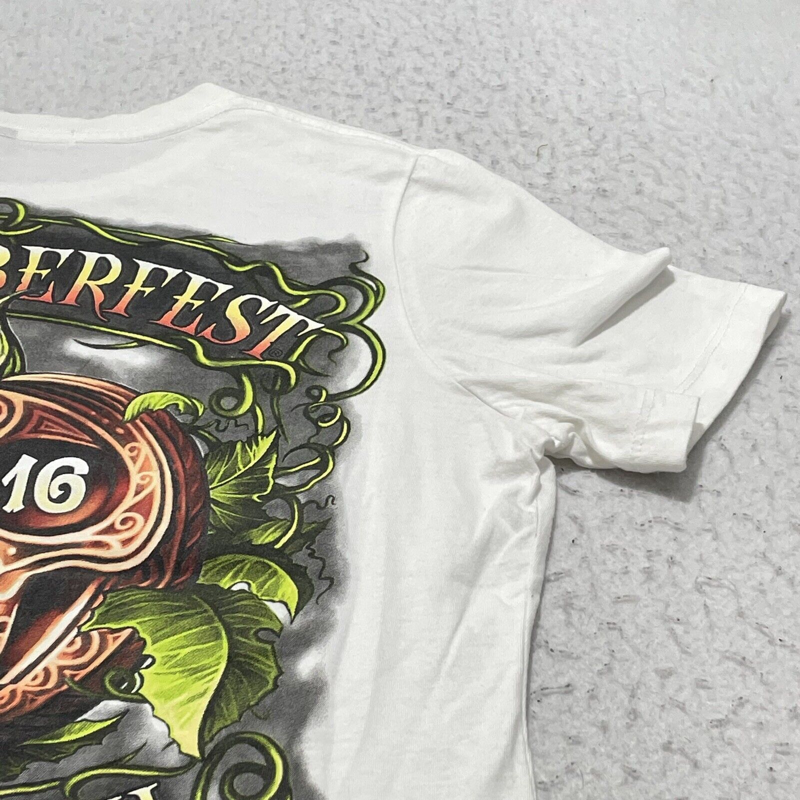 Vintage Hot Leathers 2016 Daytona Beach Biketober Fest T-Shirt Size L / US 10 / IT 46 - 6 Thumbnail