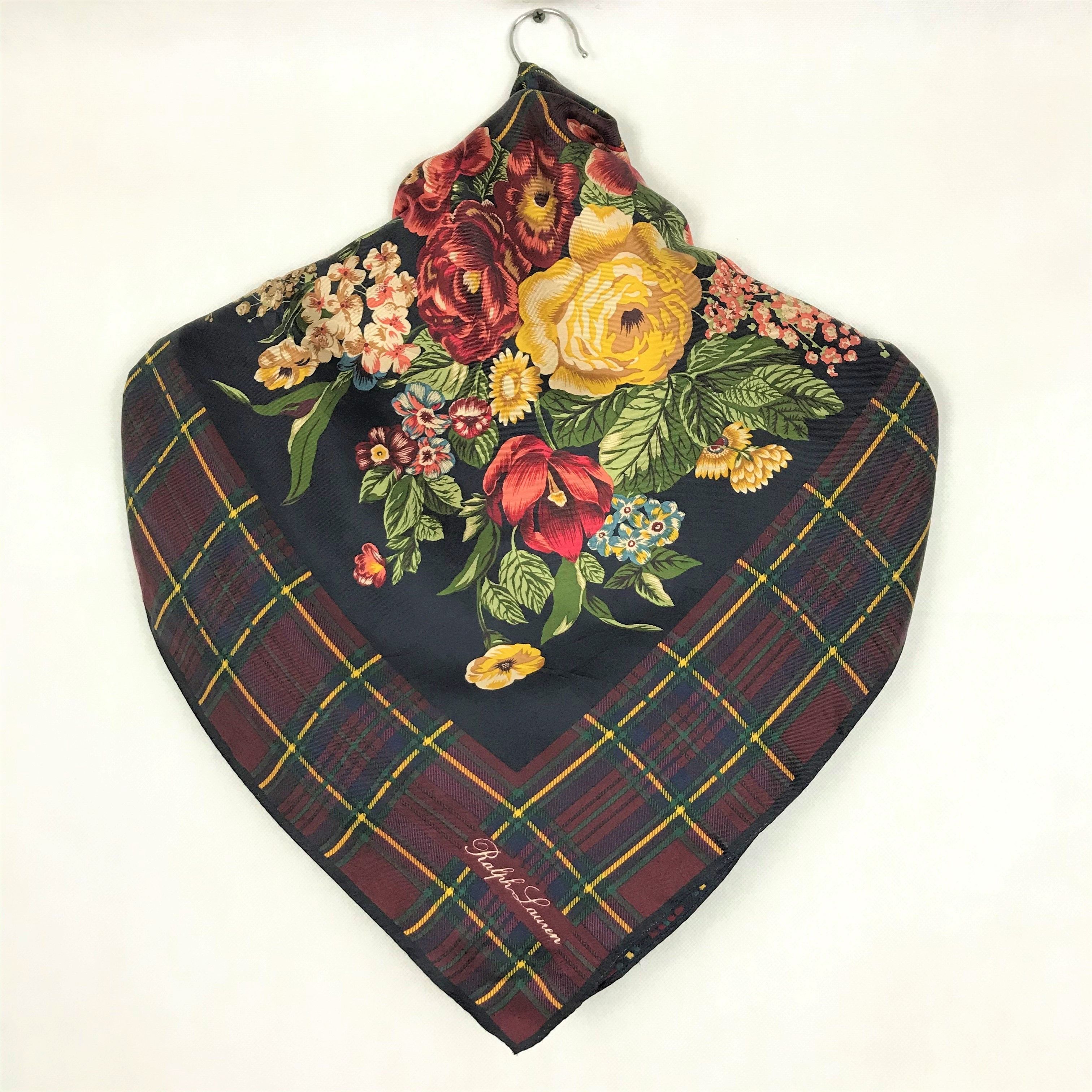 Ralph Lauren RL501 Vintage Ralph Lauren Silk Scarf Shawl Designer Scarf Size ONE SIZE - 3 Thumbnail