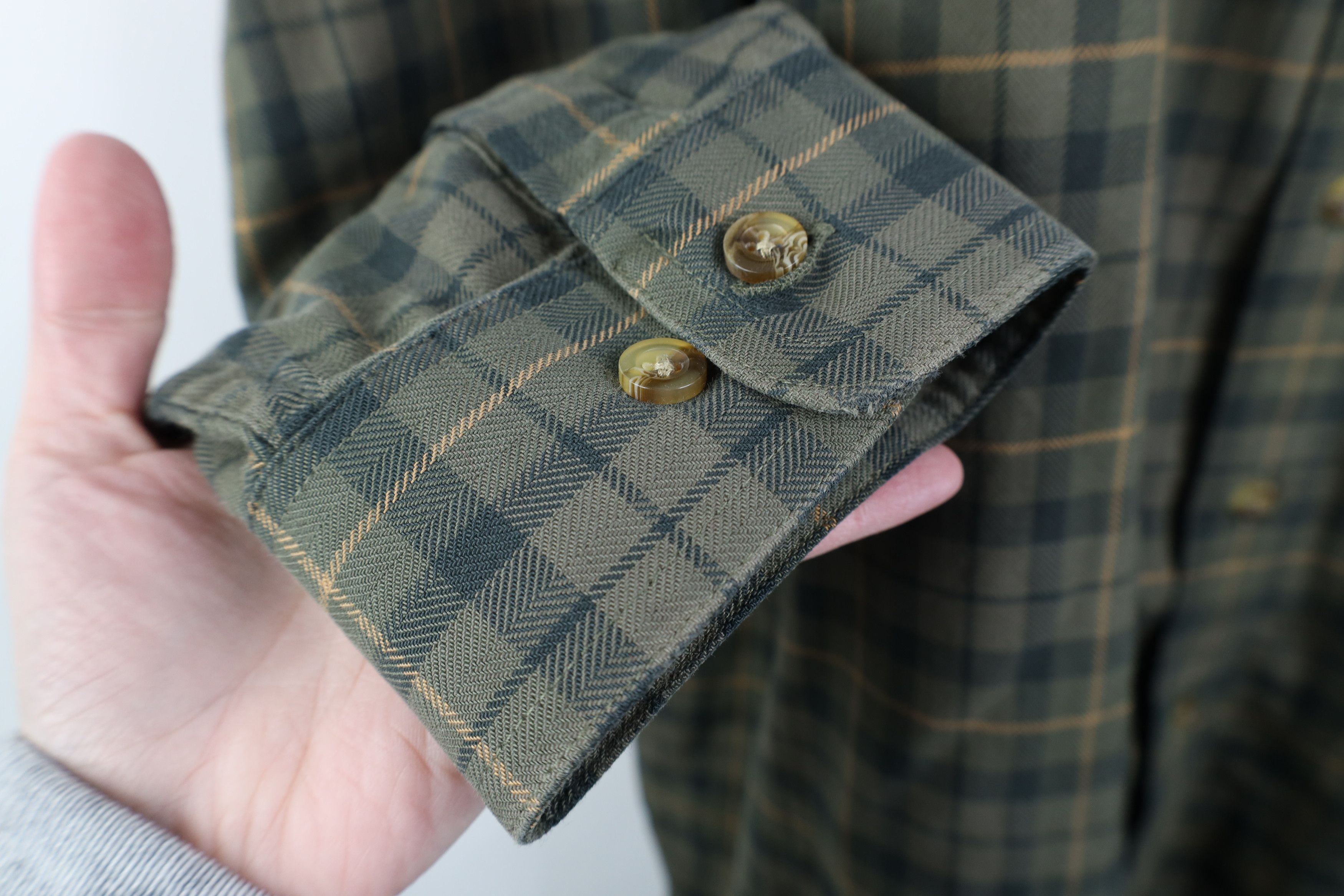 L.L. Bean Vintage 90s LL Bean Heavy Herringbone Plaid Button Shirt Size US XXL / EU 58 / 5 - 5 Thumbnail