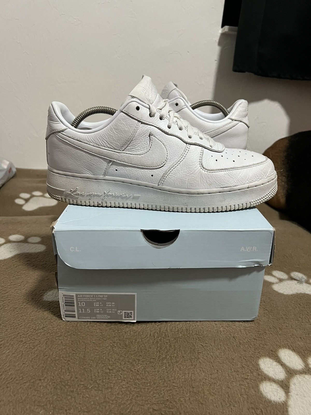 image of Drake Certified Lover Boy Air Force 1 Shoes in White, Men's (Size 10)